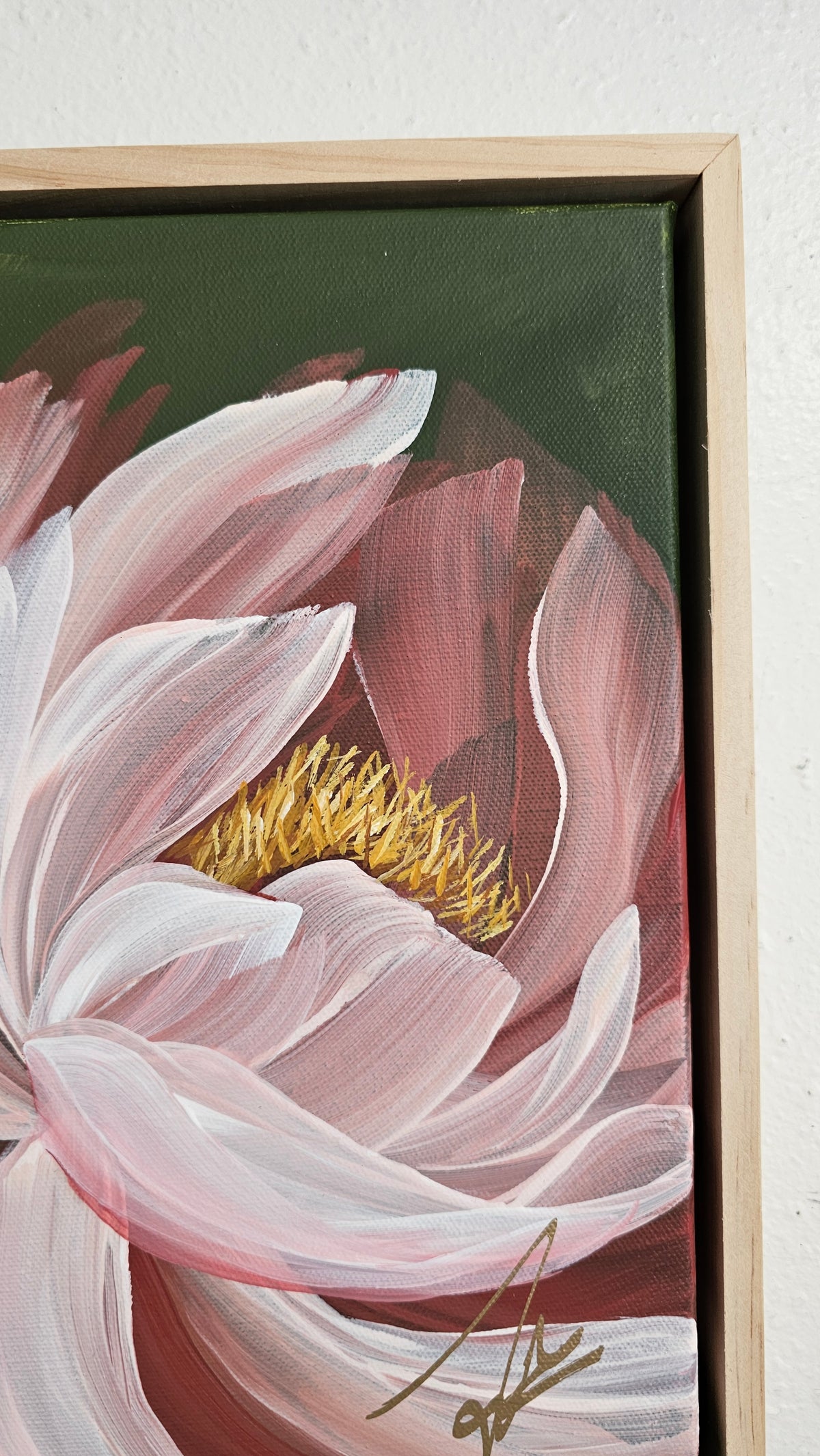 "New Chapter" 1 _ 12x12 Peony Flower Painting by Zoe White _ Acrylic on canvas