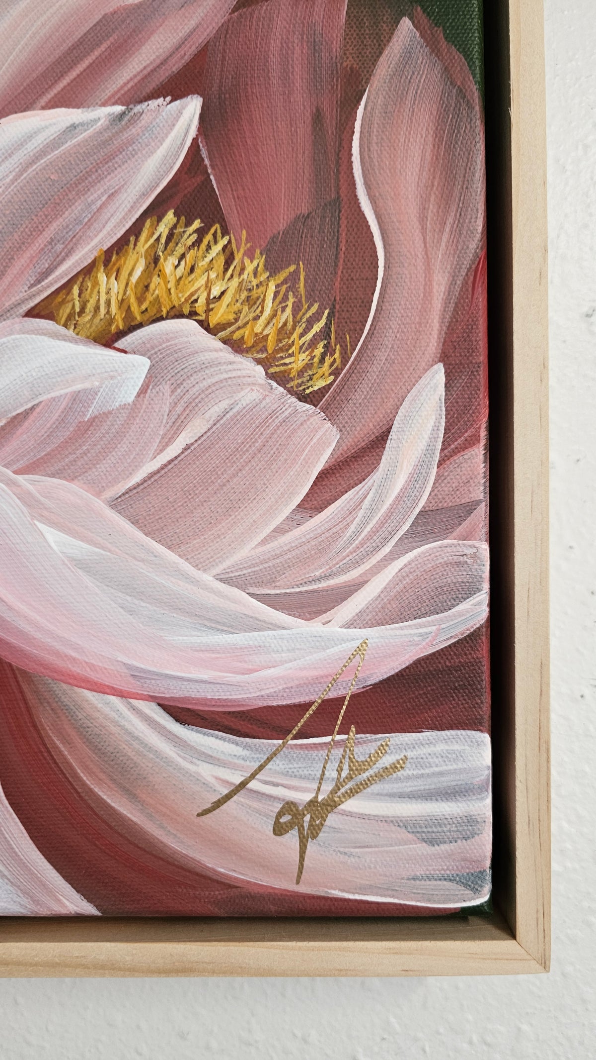 "New Chapter" 1 _ 12x12 Peony Flower Painting by Zoe White _ Acrylic on canvas