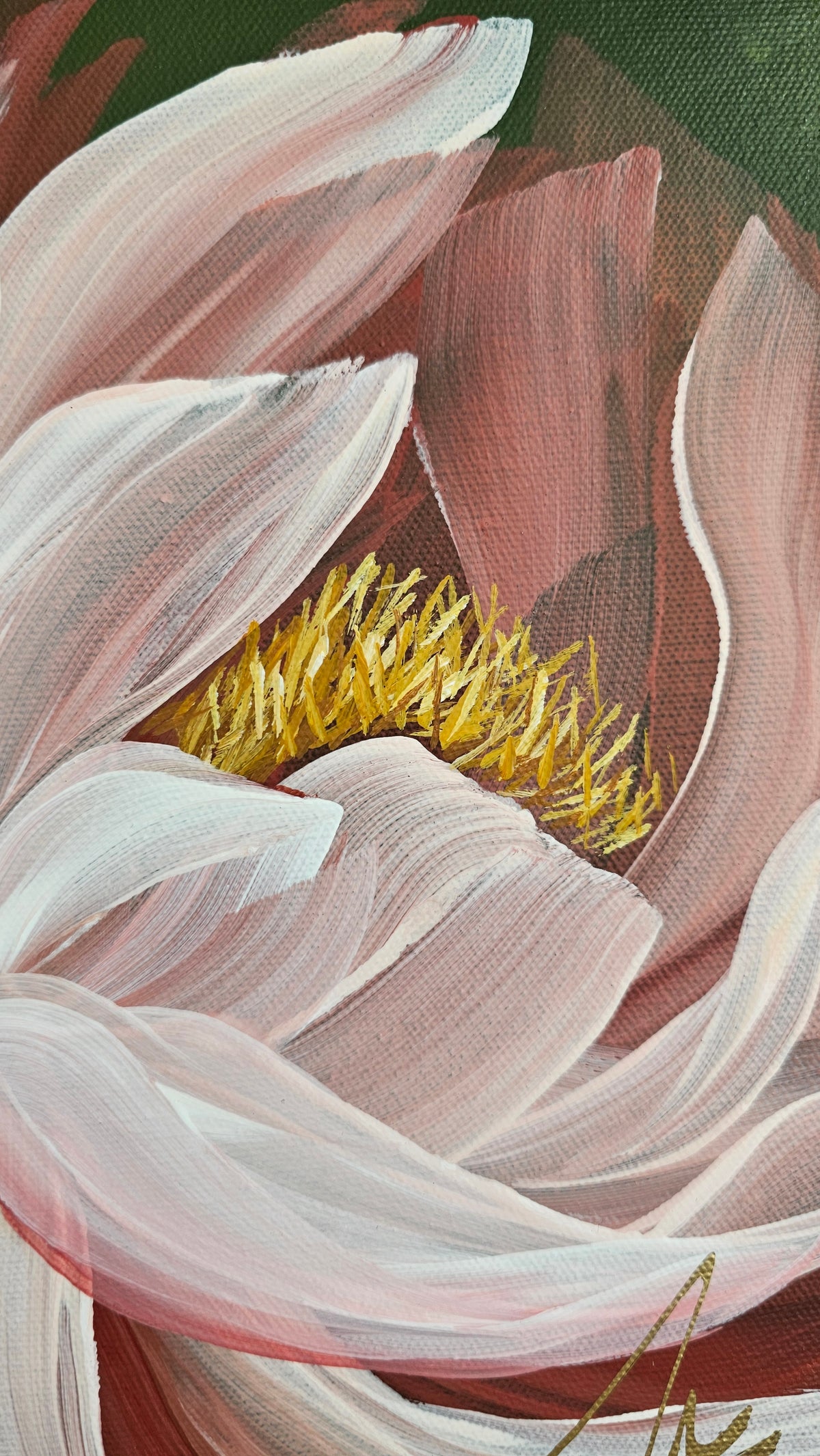 "New Chapter" 1 _ 12x12 Peony Flower Painting by Zoe White _ Acrylic on canvas