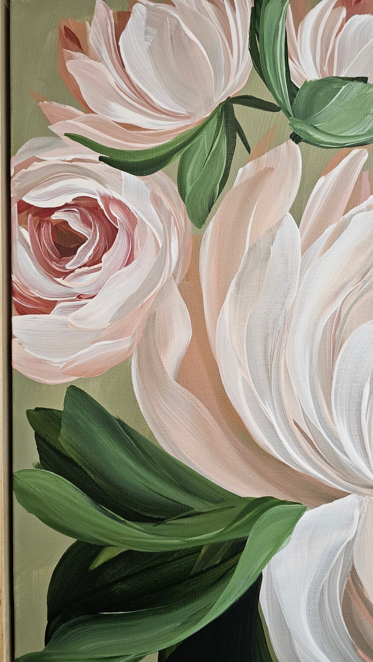 "New Chapter" #2 Peony Flower Painting by Zoe White _ Acrylic on canvas
