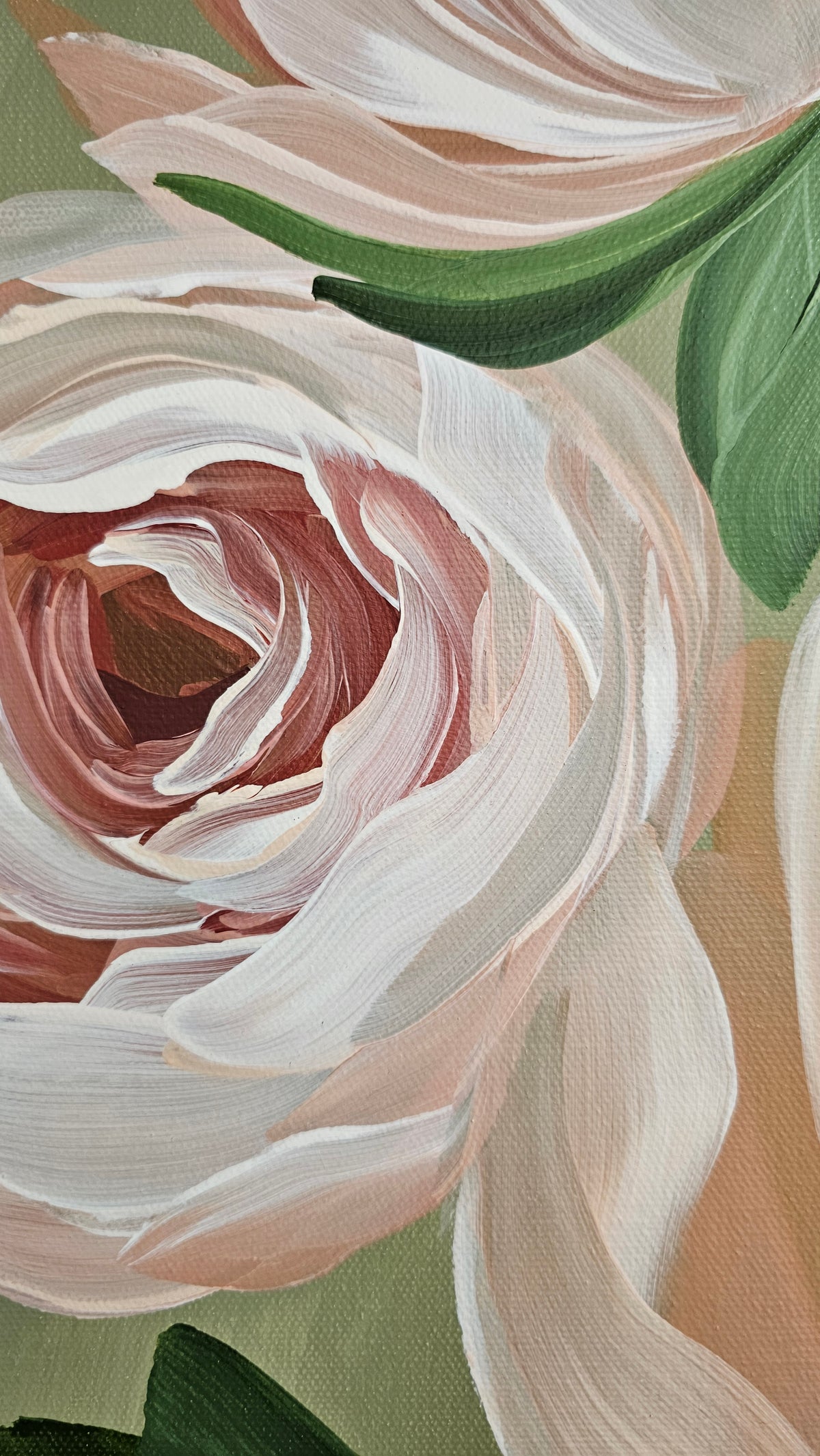 "New Chapter" #2 Peony Flower Painting by Zoe White _ Acrylic on canvas