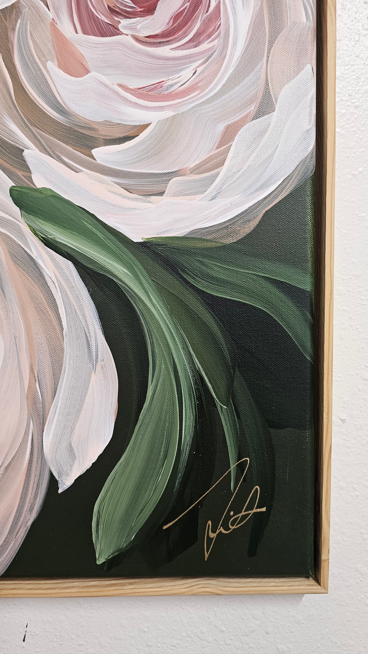 "New Chapter" 3_  24x36 Peony Flower _ Original Floral Painting – Zoe White Art