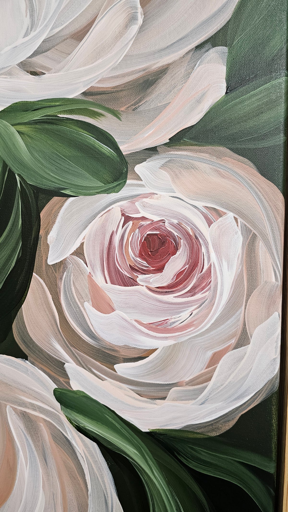 "New Chapter" 3_  24x36 Peony Flower _ Original Floral Painting – Zoe White Art