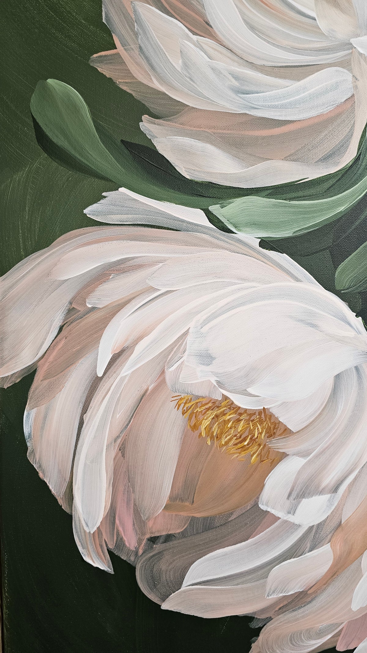 "New Chapter" 3_  24x36 Peony Flower _ Original Floral Painting – Zoe White Art