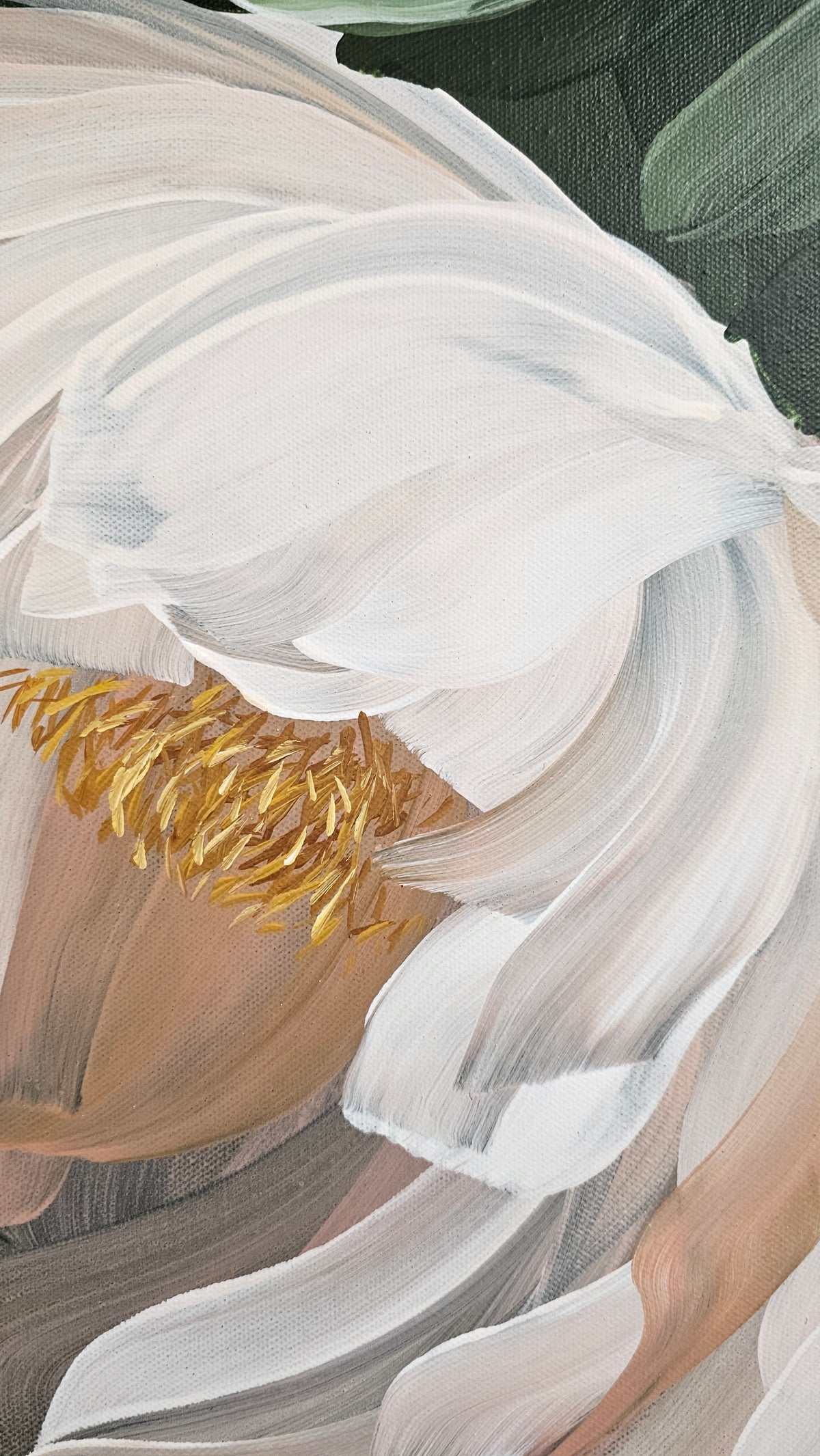"New Chapter" 3_  24x36 Peony Flower _ Original Floral Painting – Zoe White Art