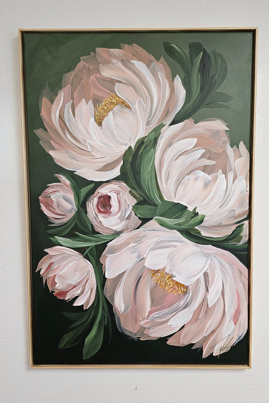 "New Chapter" 4_ Peony Flower _ Original Floral Painting – Zoe White Art
