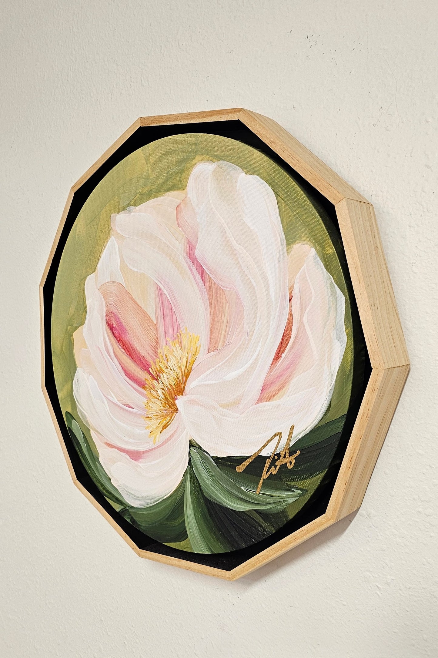 "New Chapter" Peony Flower Painting by Zoe White _ Acrylic on canvas