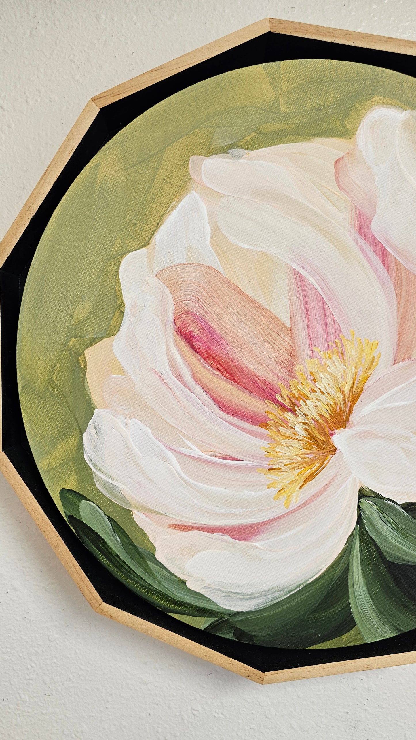 "New Chapter" Peony Flower Painting by Zoe White _ Acrylic on canvas