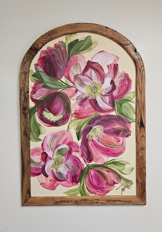 "New Season" _  Helleborus Arch Flower Painting by Zoe White