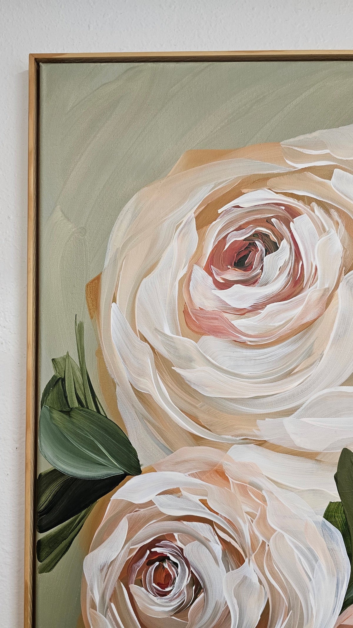 "Nurture"  Rose Flower Painting by Zoe White _ Acrylic on canvas