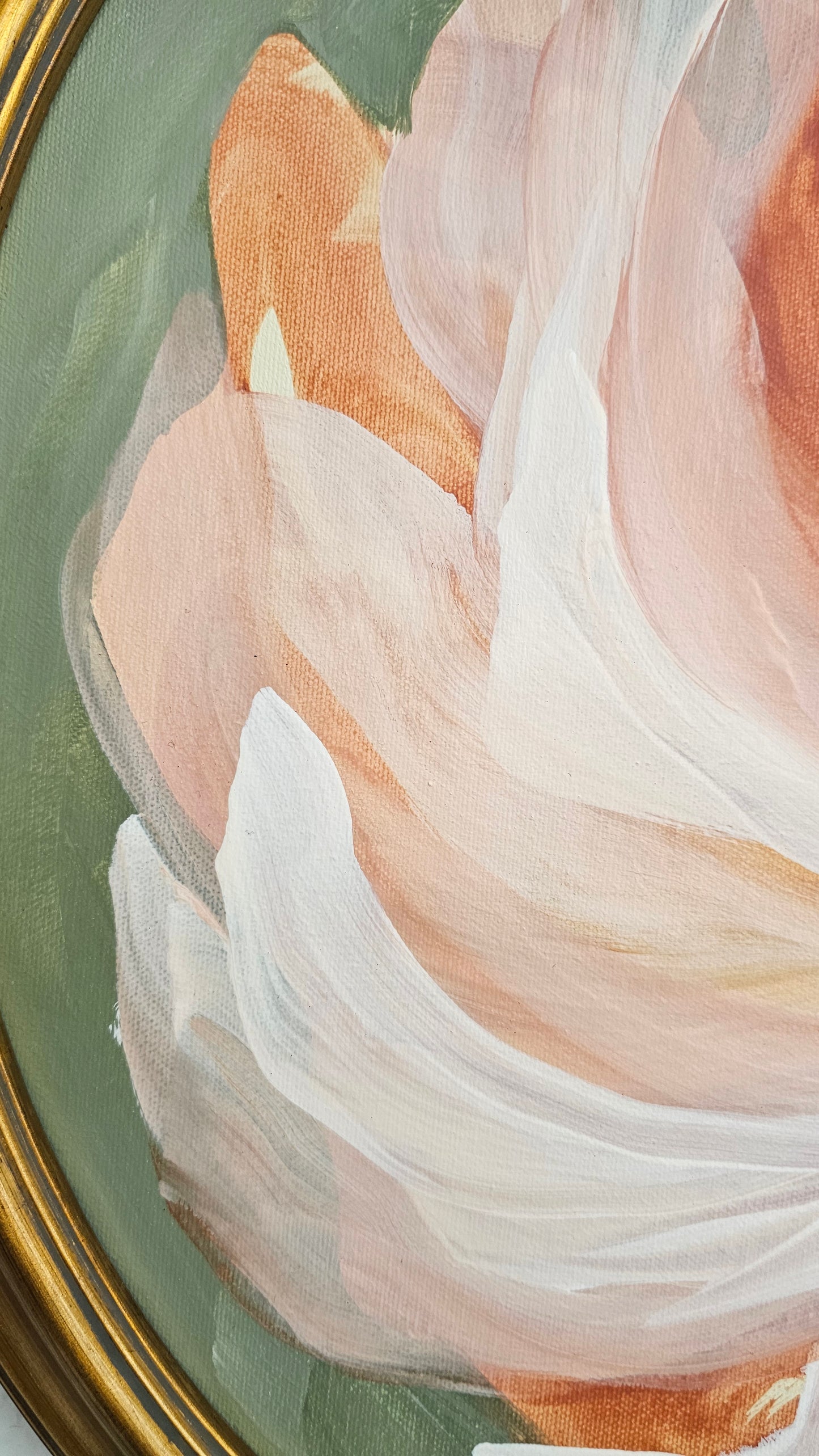 Passion 3 _ Peony Round Painting _ original acrylic painting_ Zoe White Art