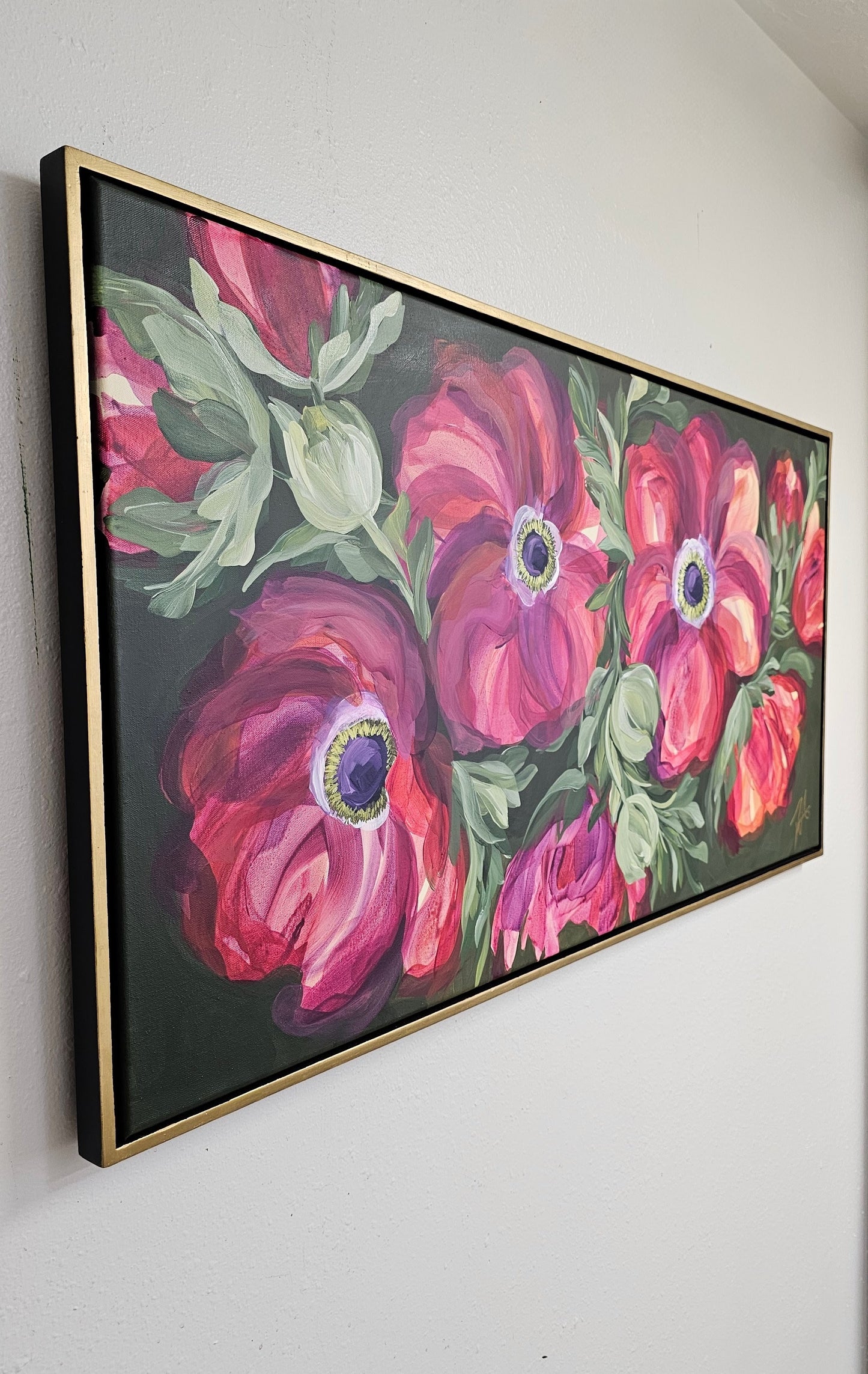 "Passion"  _ Anemone Flower Painting Passion _ Original Floral Painting – Zoe White Art