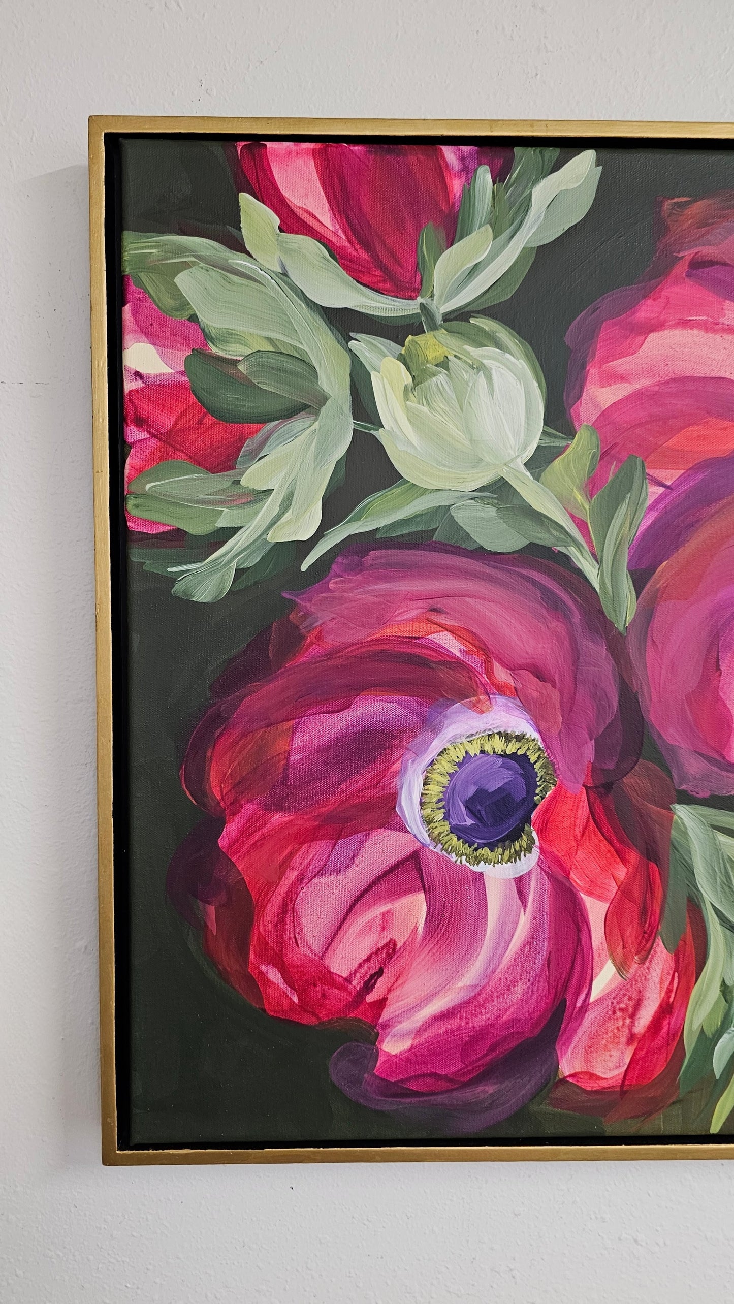 "Passion"  _ Anemone Flower Painting Passion _ Original Floral Painting – Zoe White Art