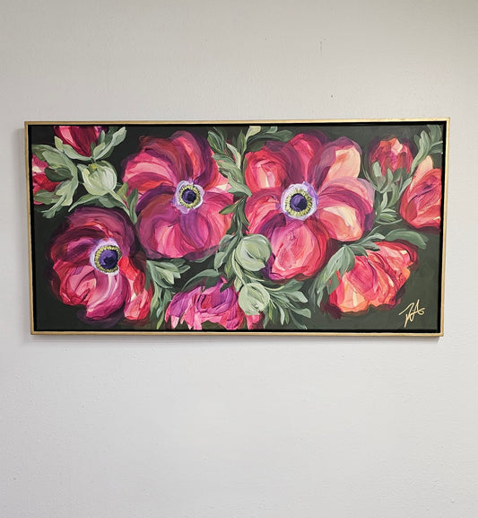 "Passion"  _ Anemone Flower Painting Passion _ Original Floral Painting – Zoe White Art