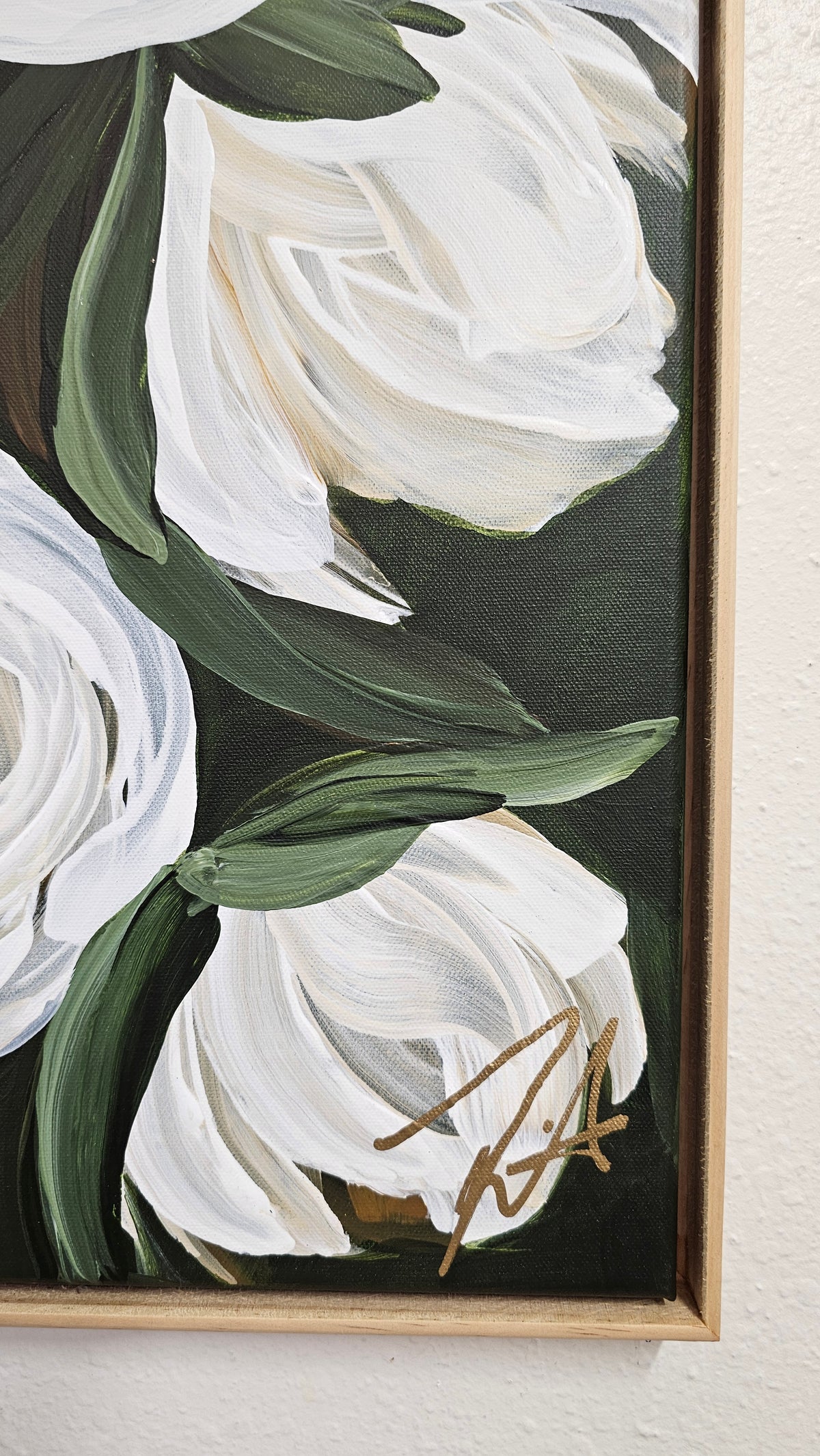 "Strong & Beautiful" #2  _Magnolia Flower Painting by Zoe White _ Acrylic on canvas