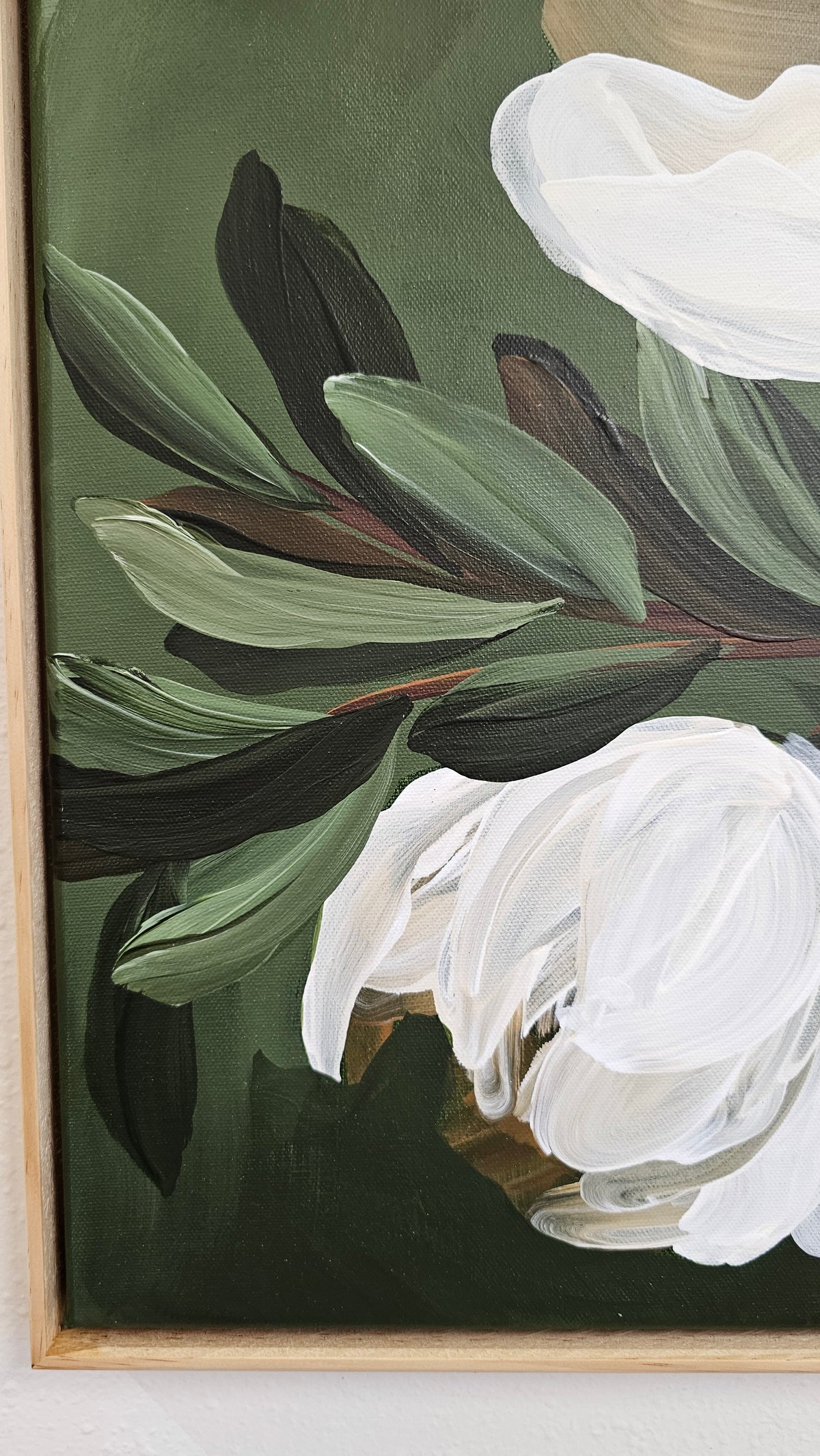 "Strong & Beautiful" #2  _Magnolia Flower Painting by Zoe White _ Acrylic on canvas