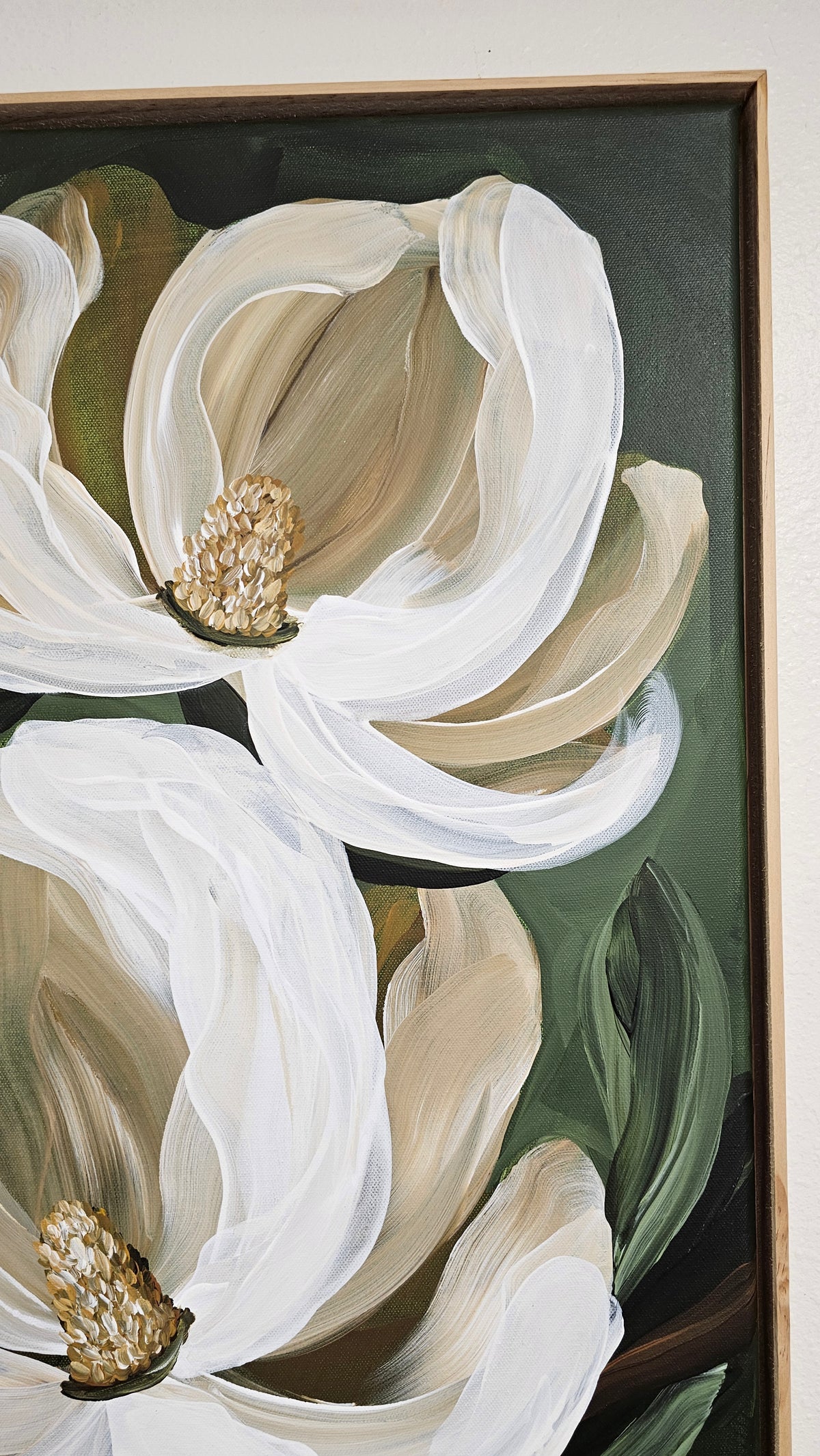 "Strong & Beautiful" #2  _Magnolia Flower Painting by Zoe White _ Acrylic on canvas