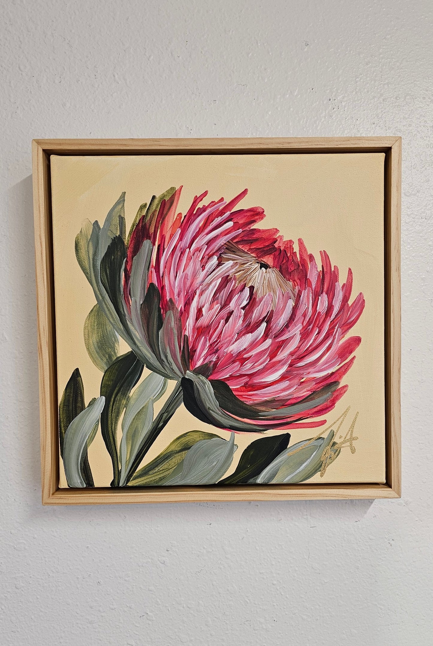 "Transformation" #4 _ Protea Flower Painting by Zoe White _ Acrylic on canvas