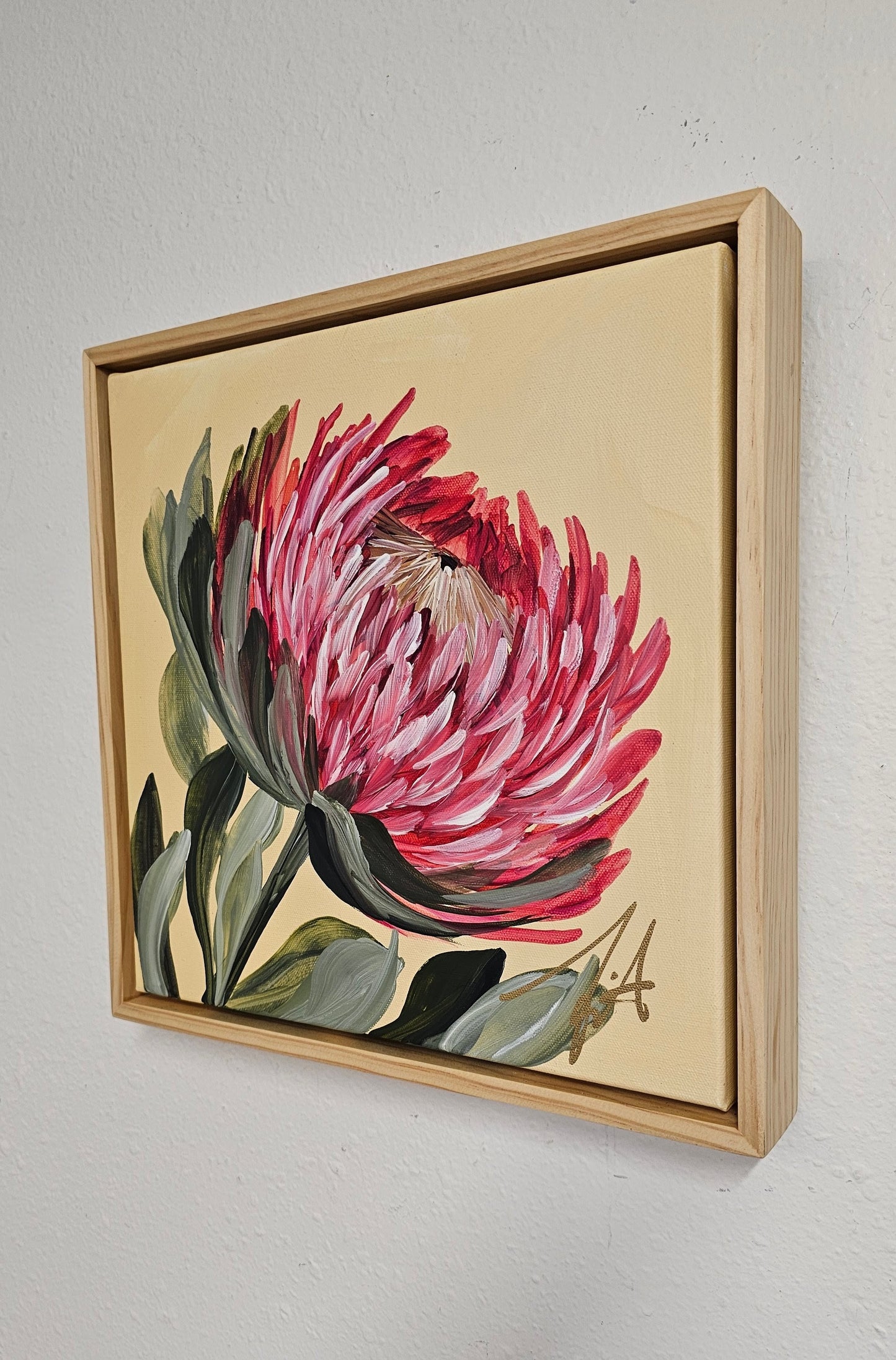 "Transformation" #4 _ Protea Flower Painting by Zoe White _ Acrylic on canvas