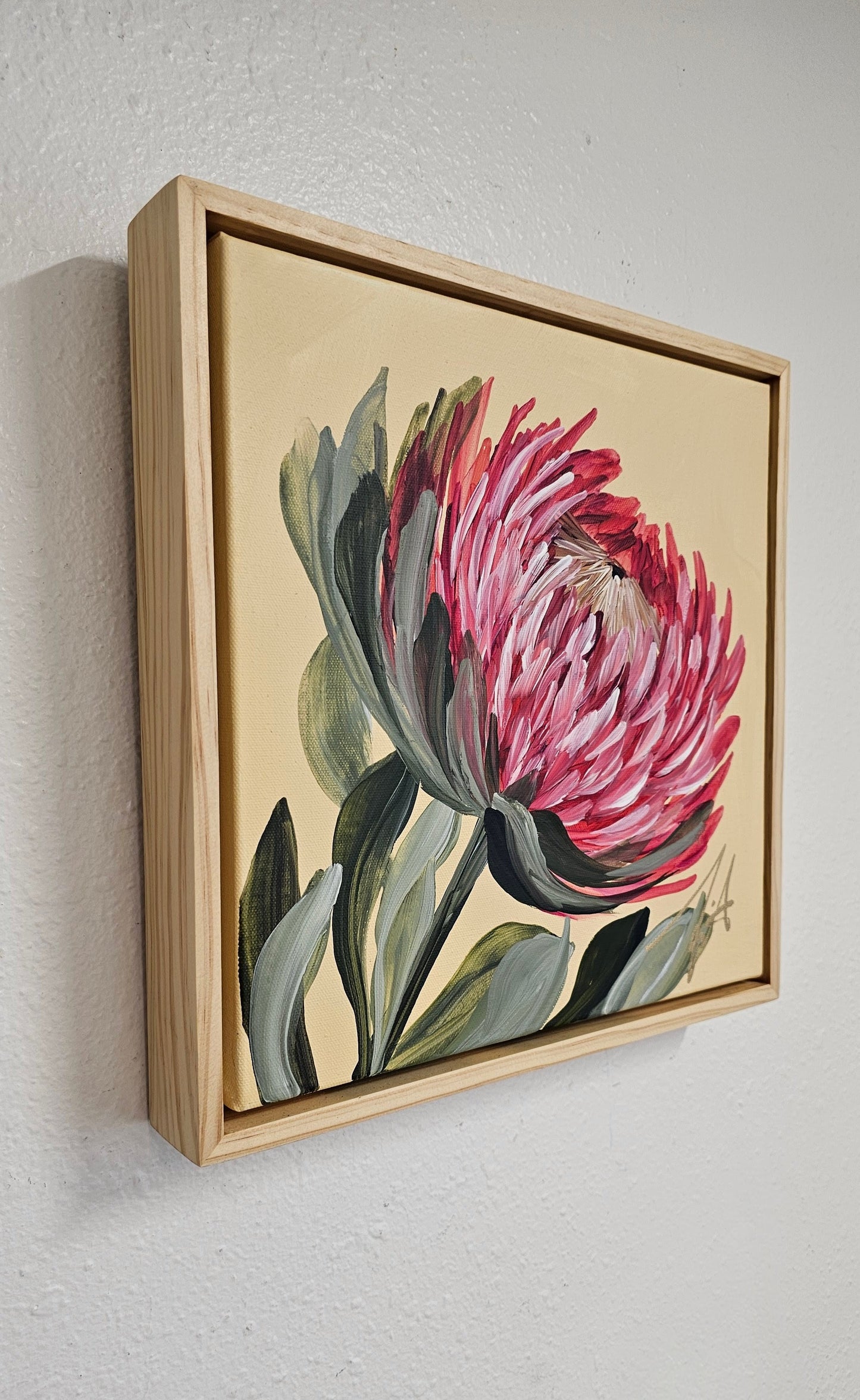 "Transformation" #4 _ Protea Flower Painting by Zoe White _ Acrylic on canvas