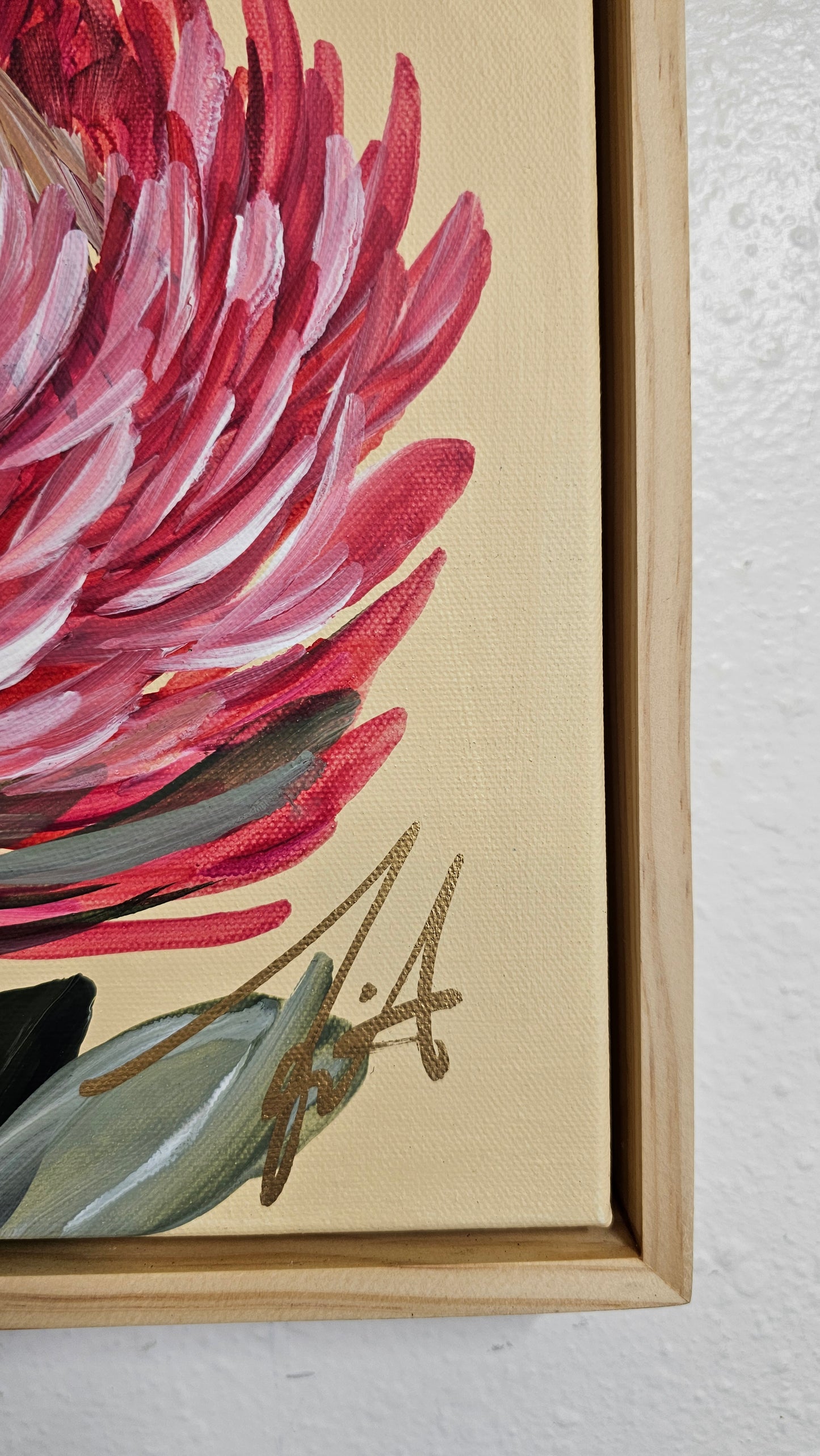 "Transformation" #4 _ Protea Flower Painting by Zoe White _ Acrylic on canvas