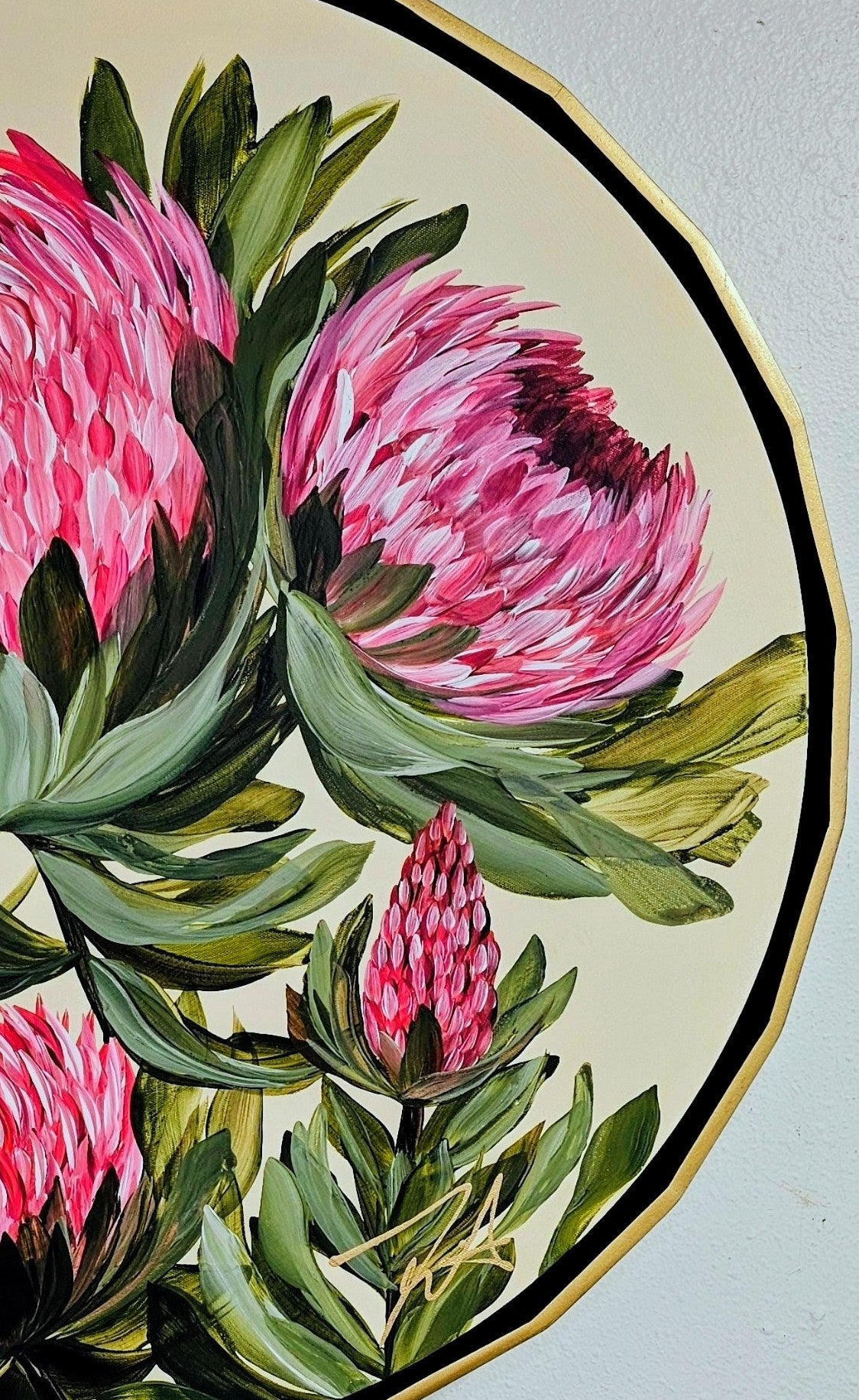 "Transformation" _ Protea Flower Painting by Zoe White _ Acrylic on canvas