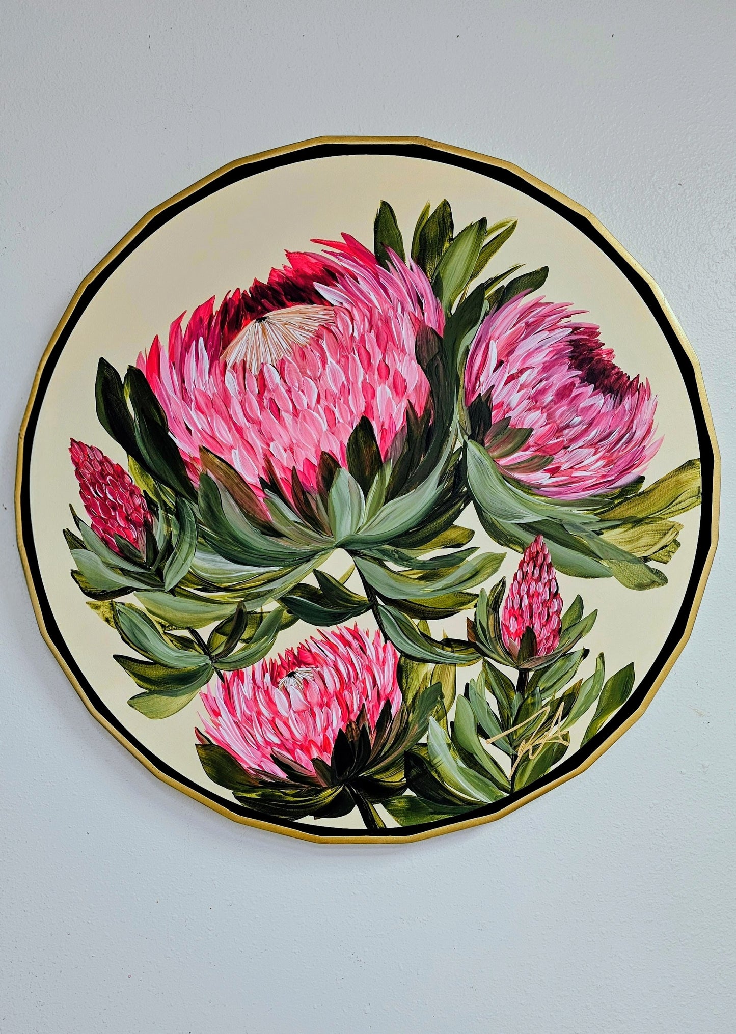 "Transformation" _ Protea Flower Painting by Zoe White _ Acrylic on canvas