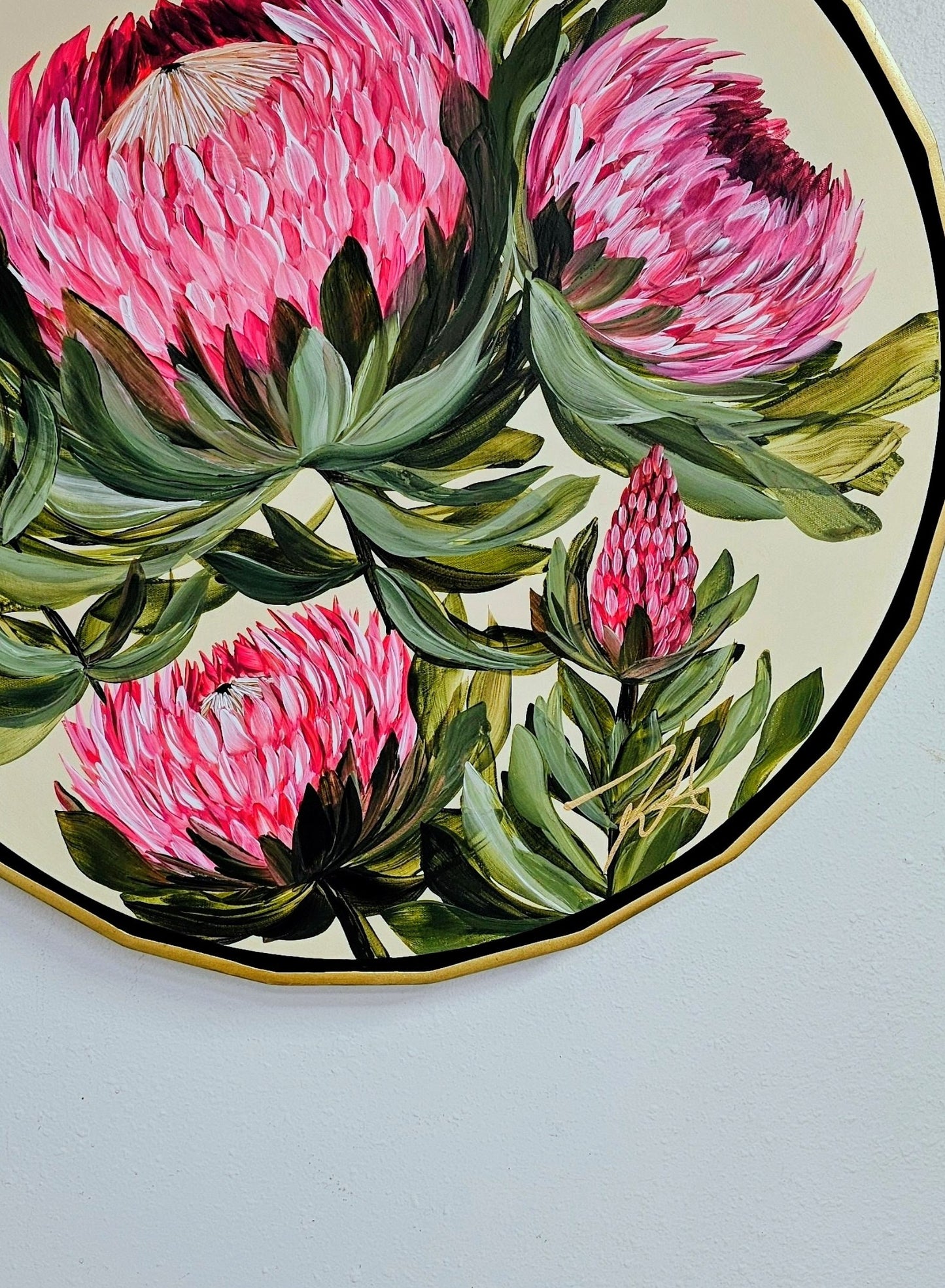 "Transformation" _ Protea Flower Painting by Zoe White _ Acrylic on canvas