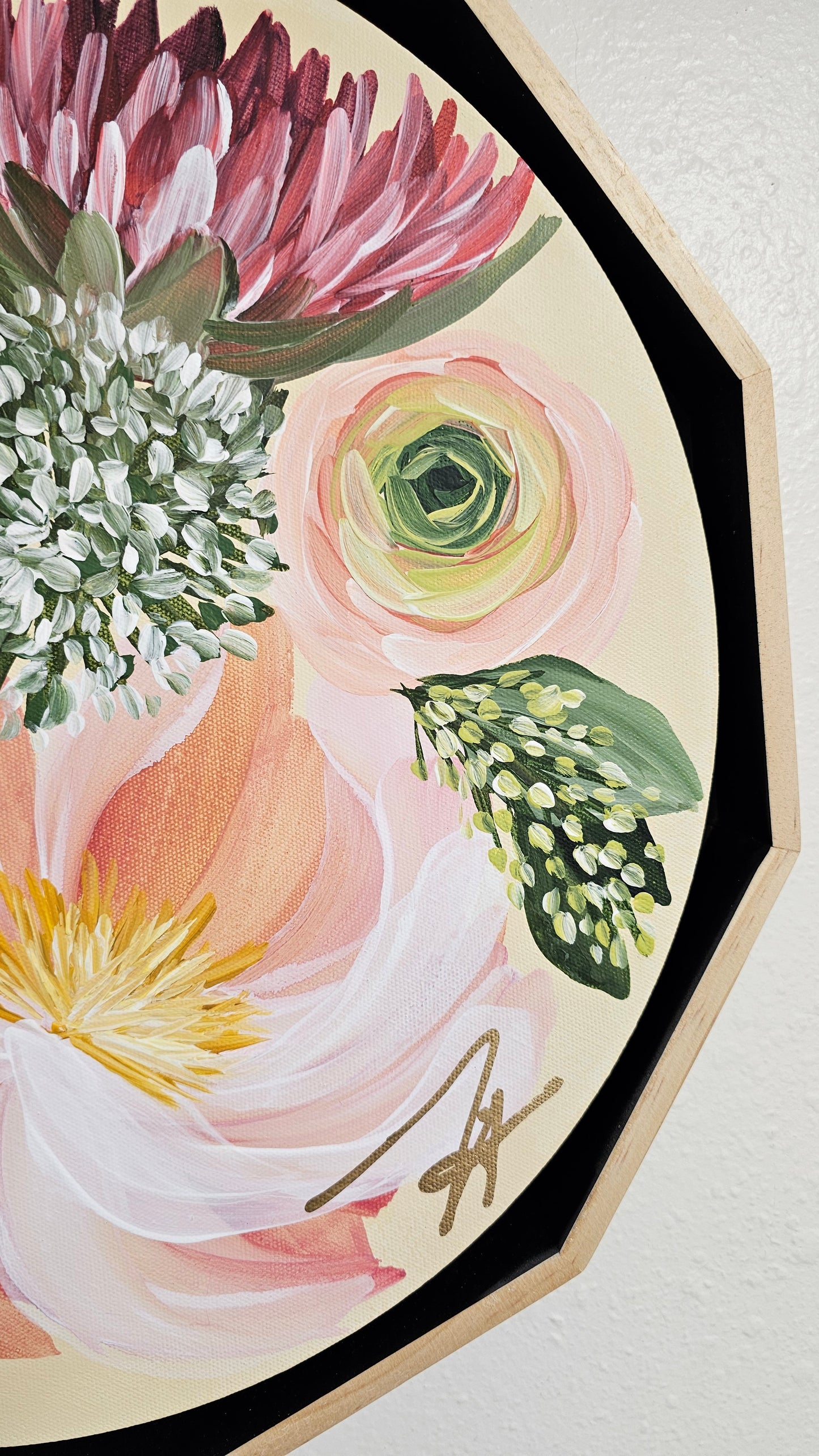 🔴SOLD "You are my sunshine" Bouquet Flower Painting by Zoe White _ Acrylic on canvas