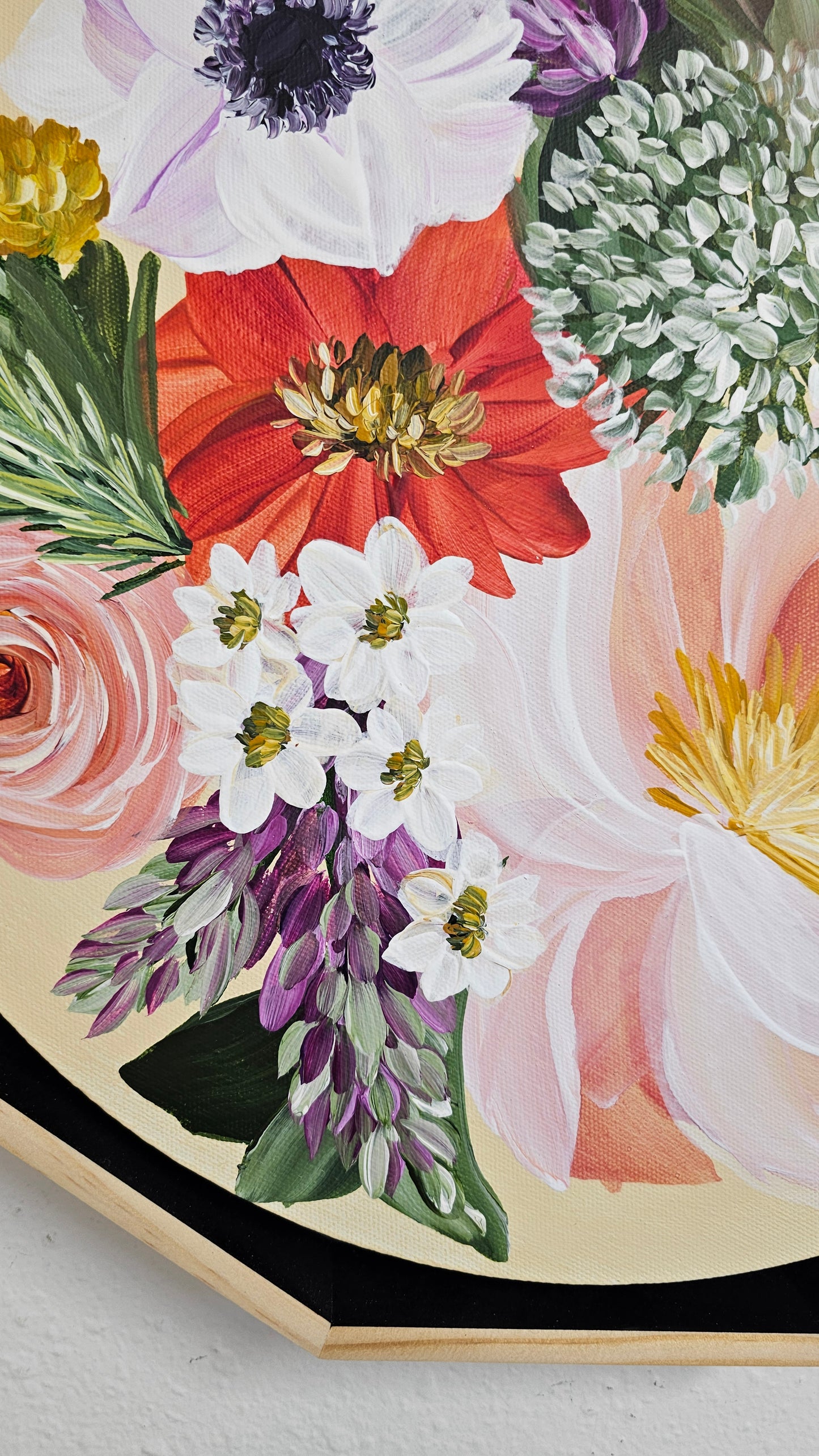 🔴SOLD "You are my sunshine" Bouquet Flower Painting by Zoe White _ Acrylic on canvas
