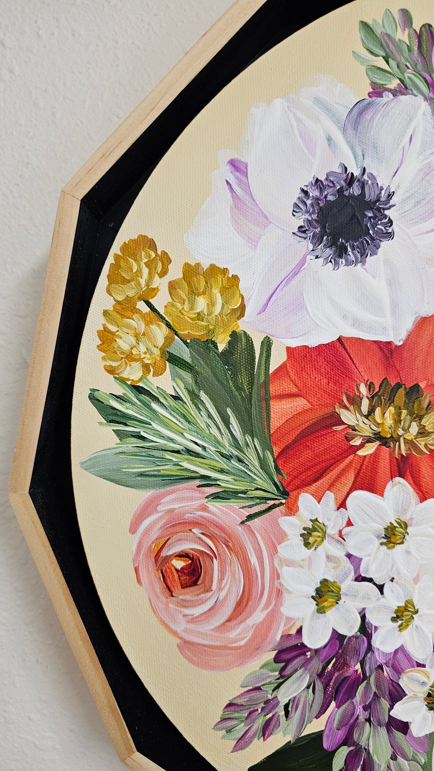 🔴SOLD "You are my sunshine" Bouquet Flower Painting by Zoe White _ Acrylic on canvas