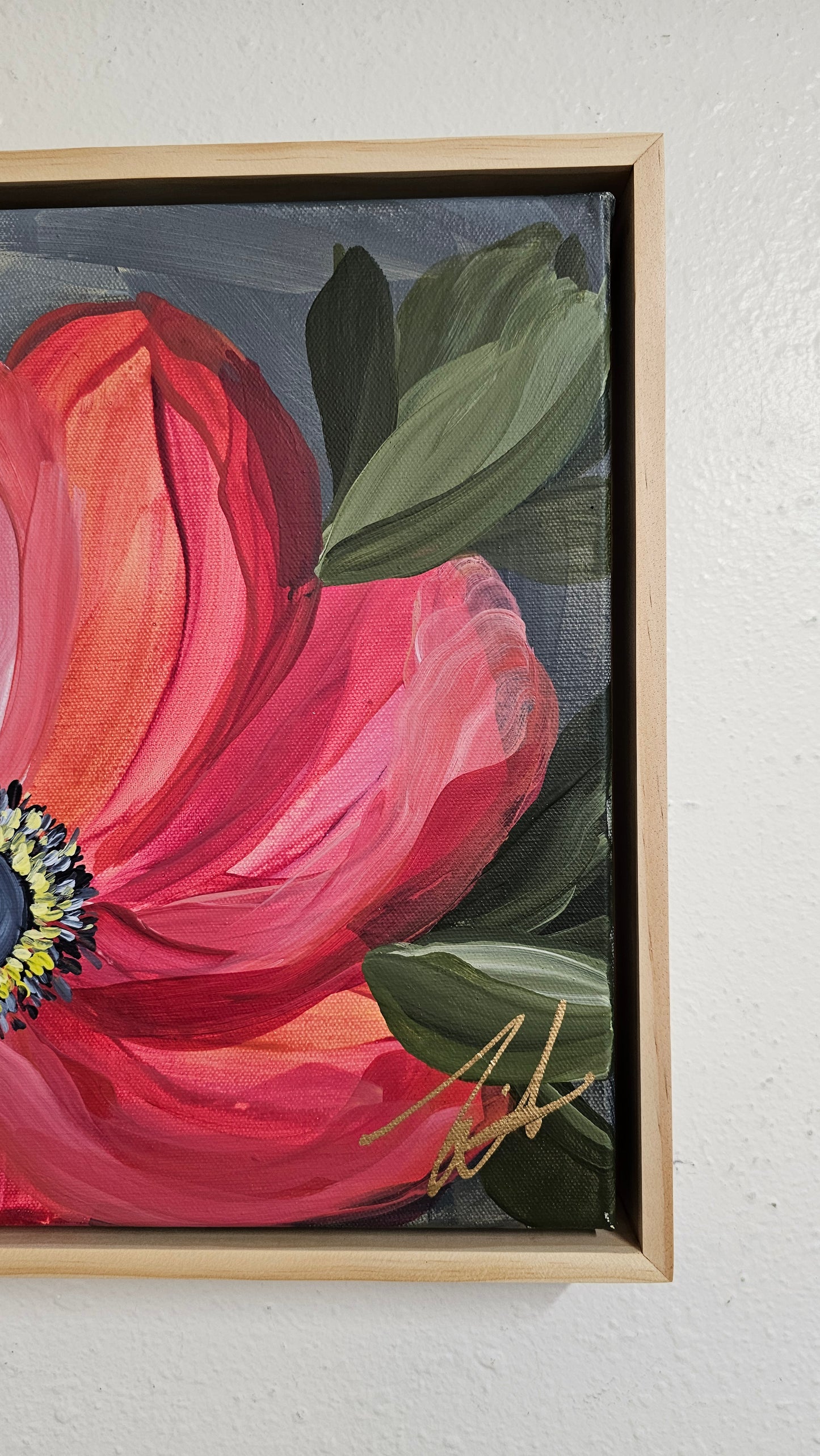 "Your Dreams" #1 _ Anemone Flower Painting by Zoe White _ Acrylic on canvas