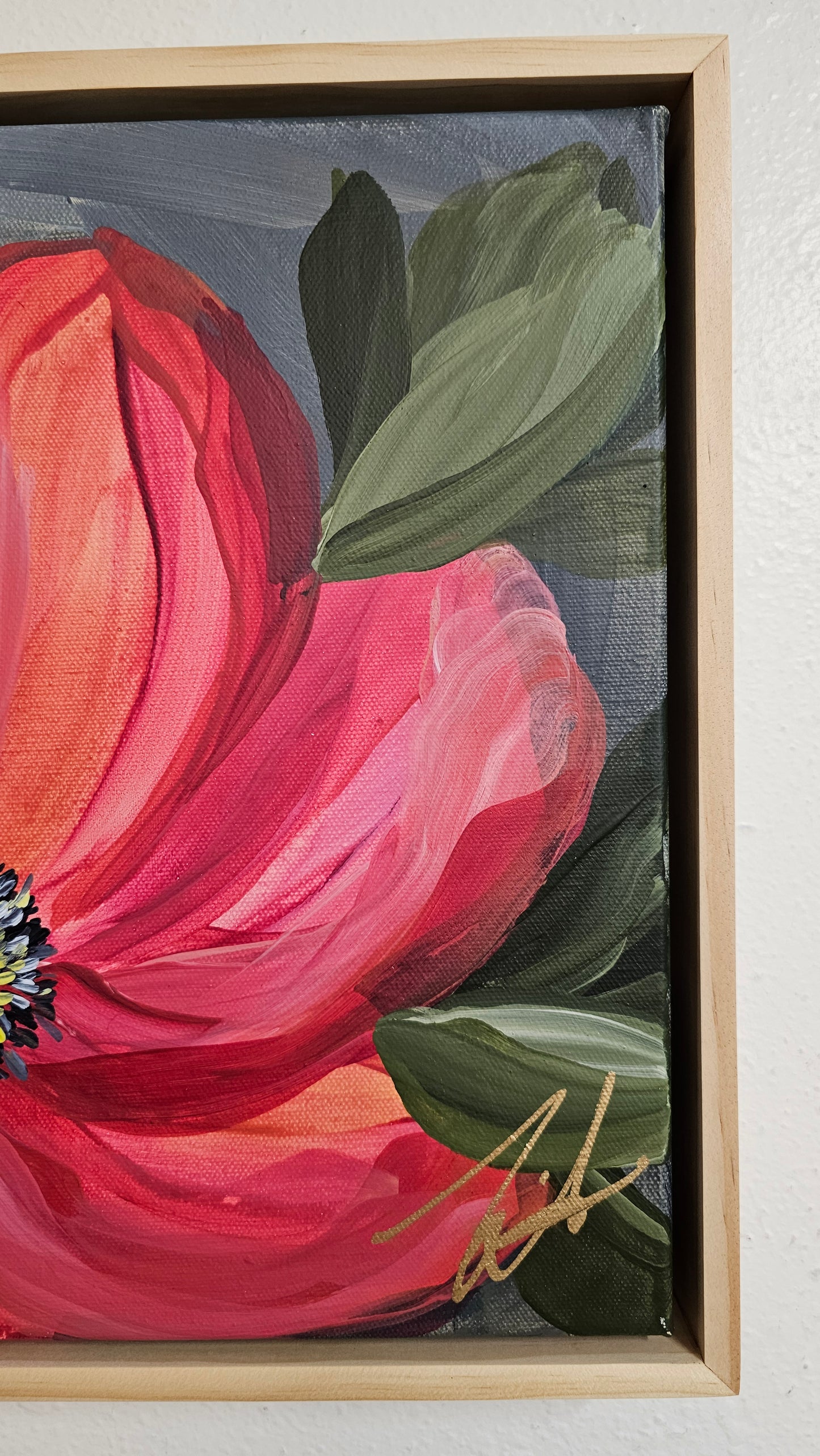 "Your Dreams" #1 _ Anemone Flower Painting by Zoe White _ Acrylic on canvas