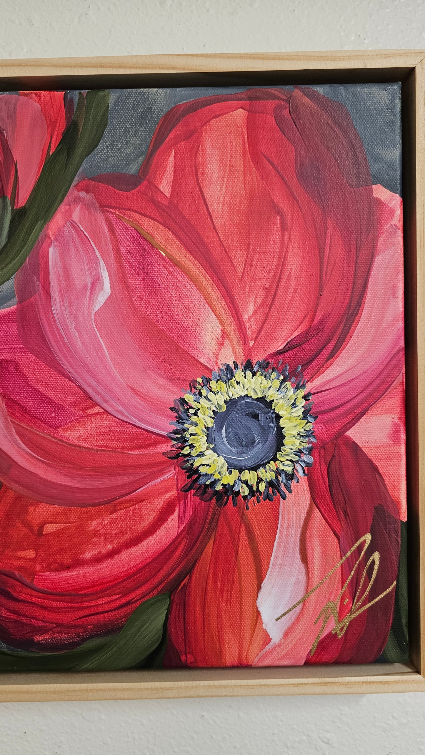 "Your Dreams" #2 _ Anemone Flower Painting by Zoe White _ Acrylic on canvas