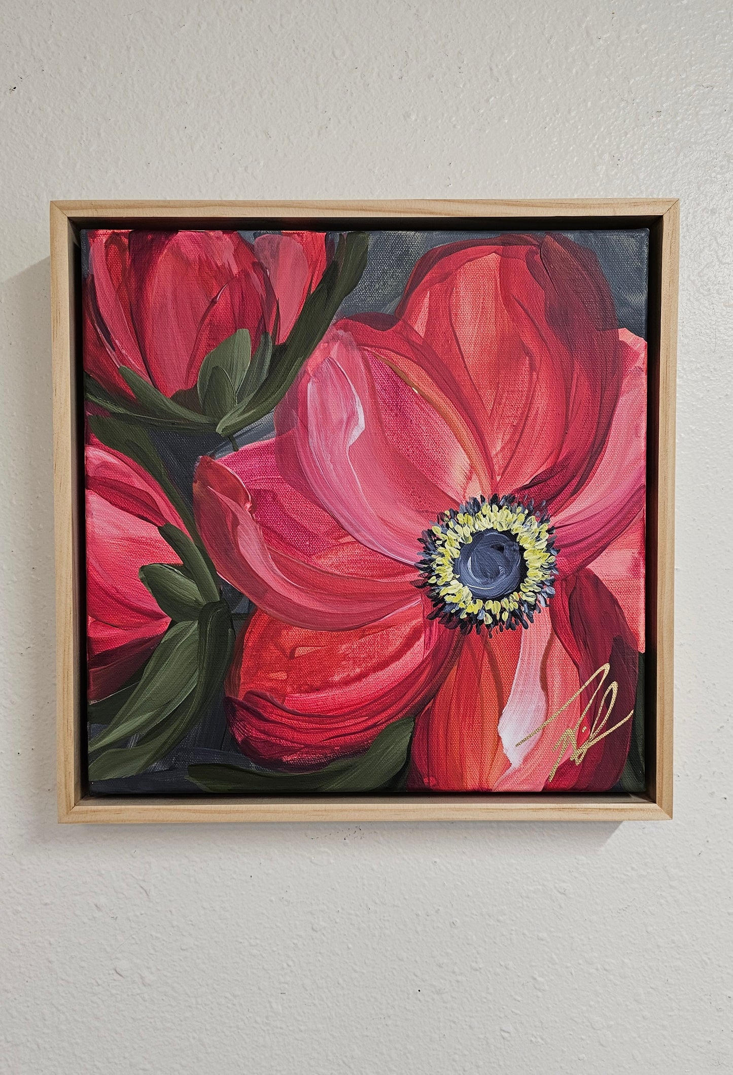 "Your Dreams" #2 _ Anemone Flower Painting by Zoe White _ Acrylic on canvas