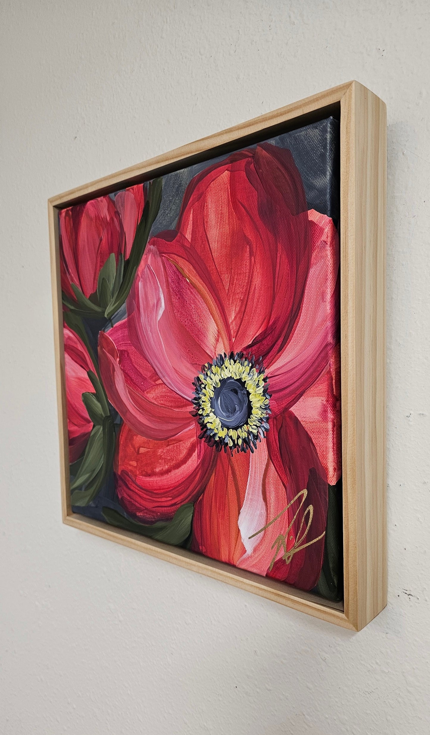 "Your Dreams" #2 _ Anemone Flower Painting by Zoe White _ Acrylic on canvas