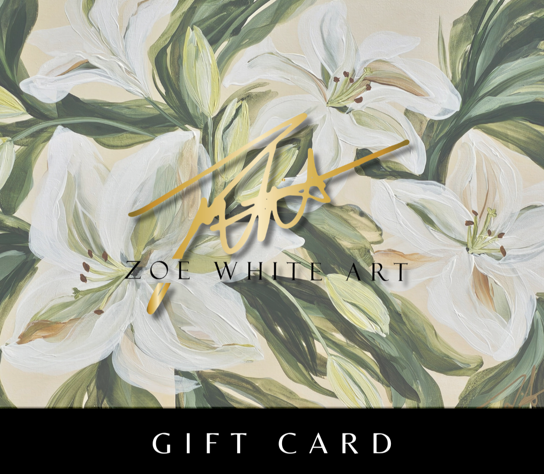 Zoe White Gift Card _ Lilies Painting