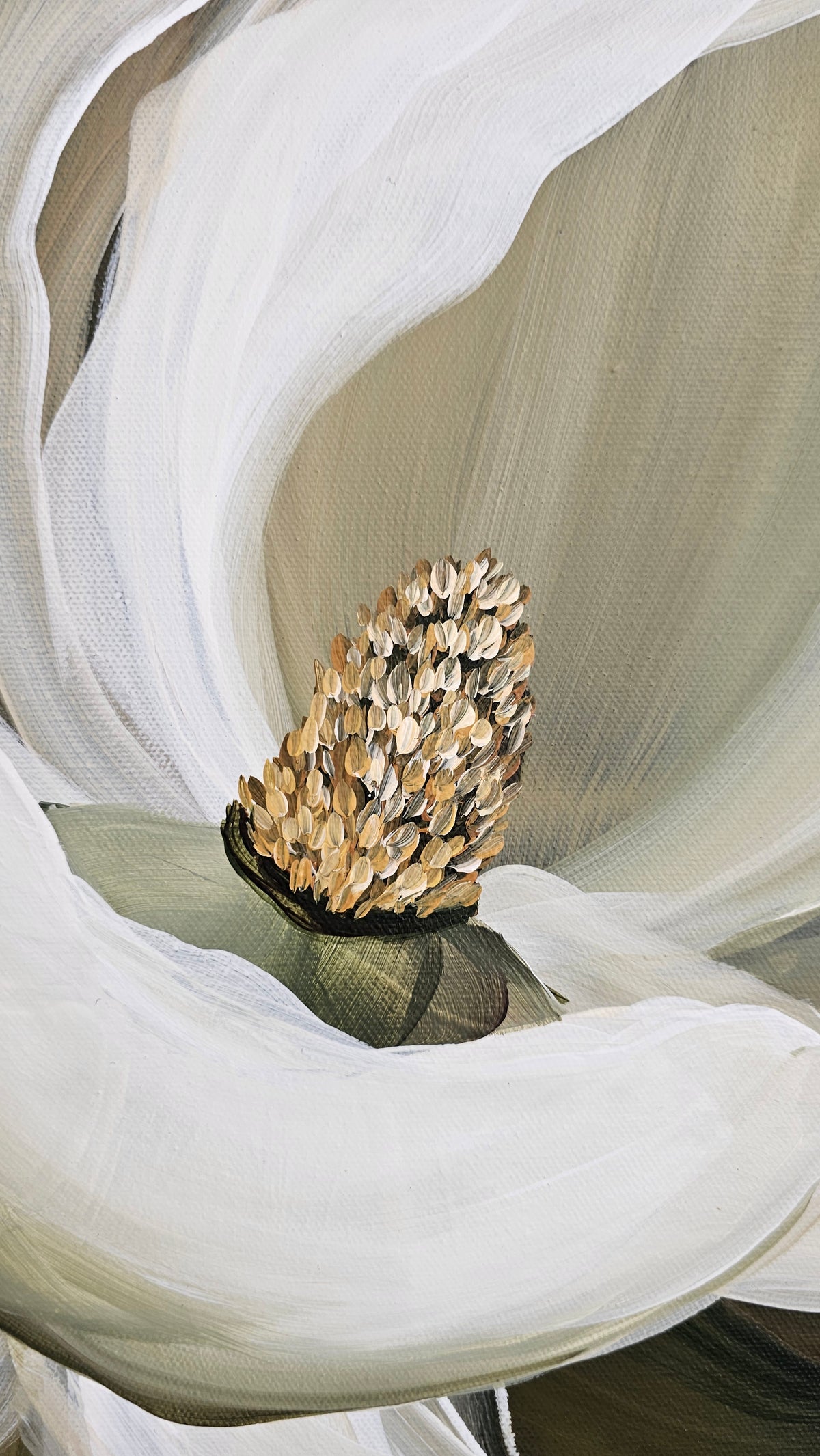 "Beautiful" #1  Magnolia Flower Painting by Zoe White _ Acrylic on canvas