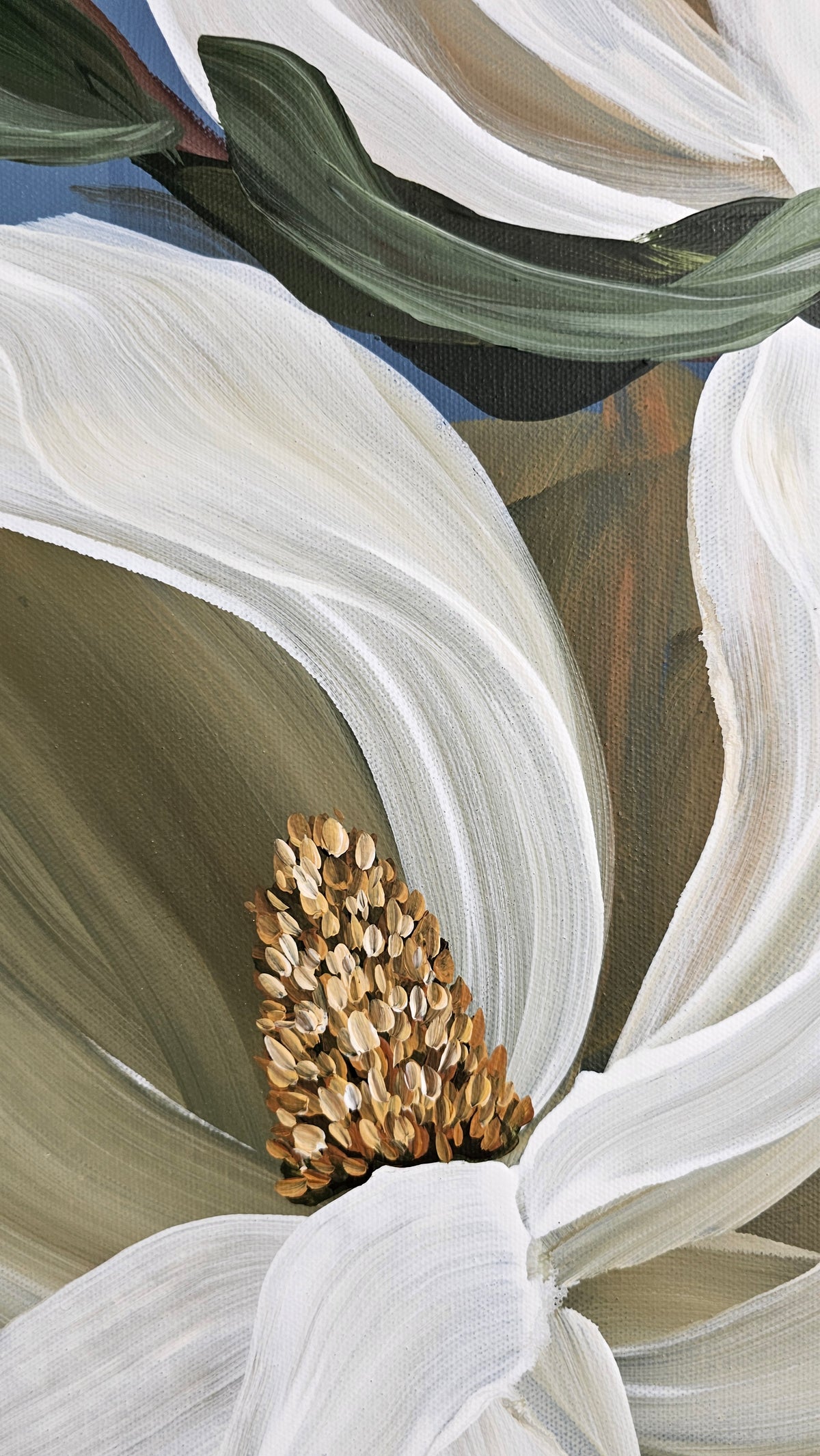 "Beautiful" #2  Magnolia Flower Painting by Zoe White _ Acrylic on canvas