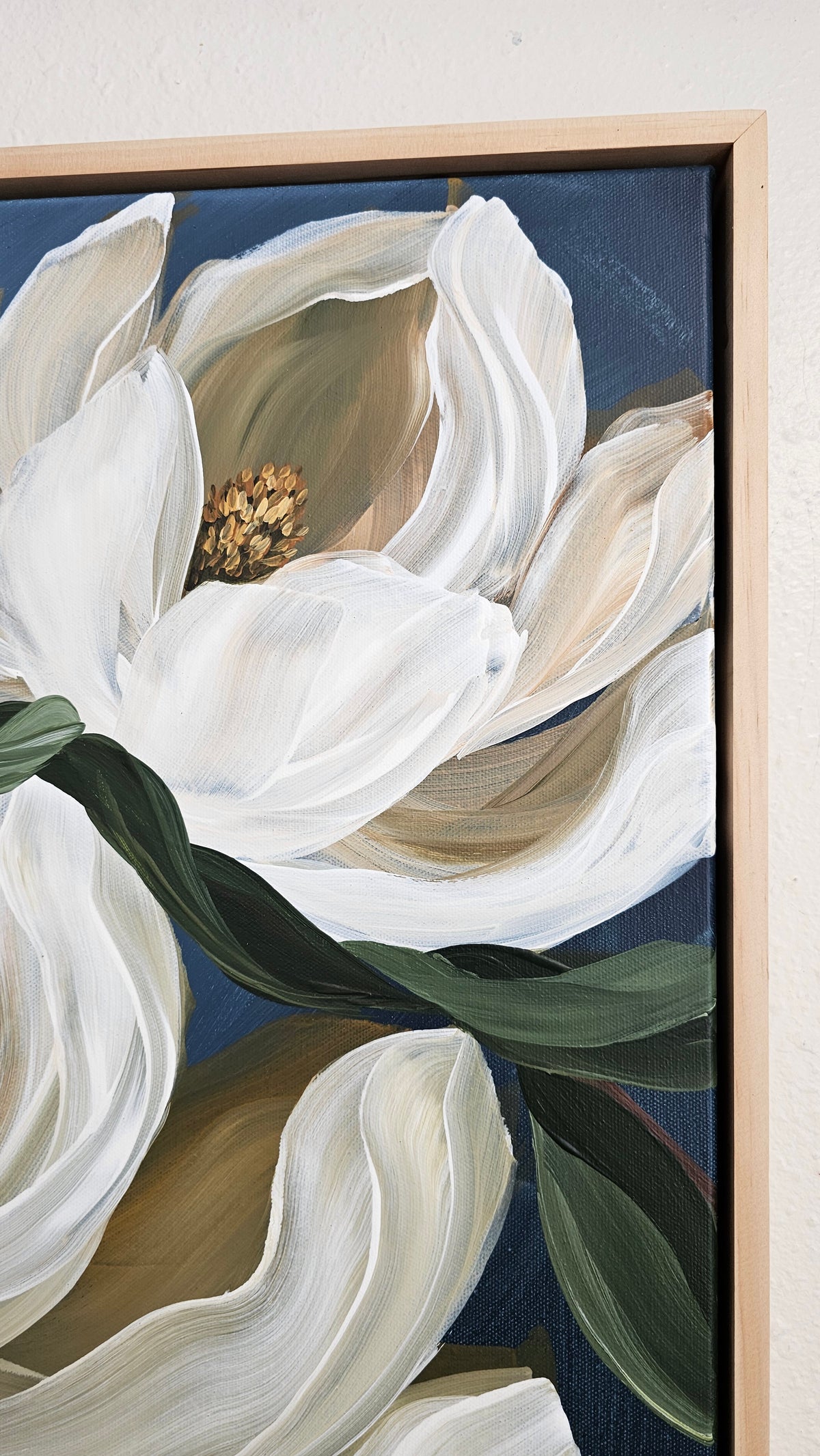 "Beautiful" #2  Magnolia Flower Painting by Zoe White _ Acrylic on canvas