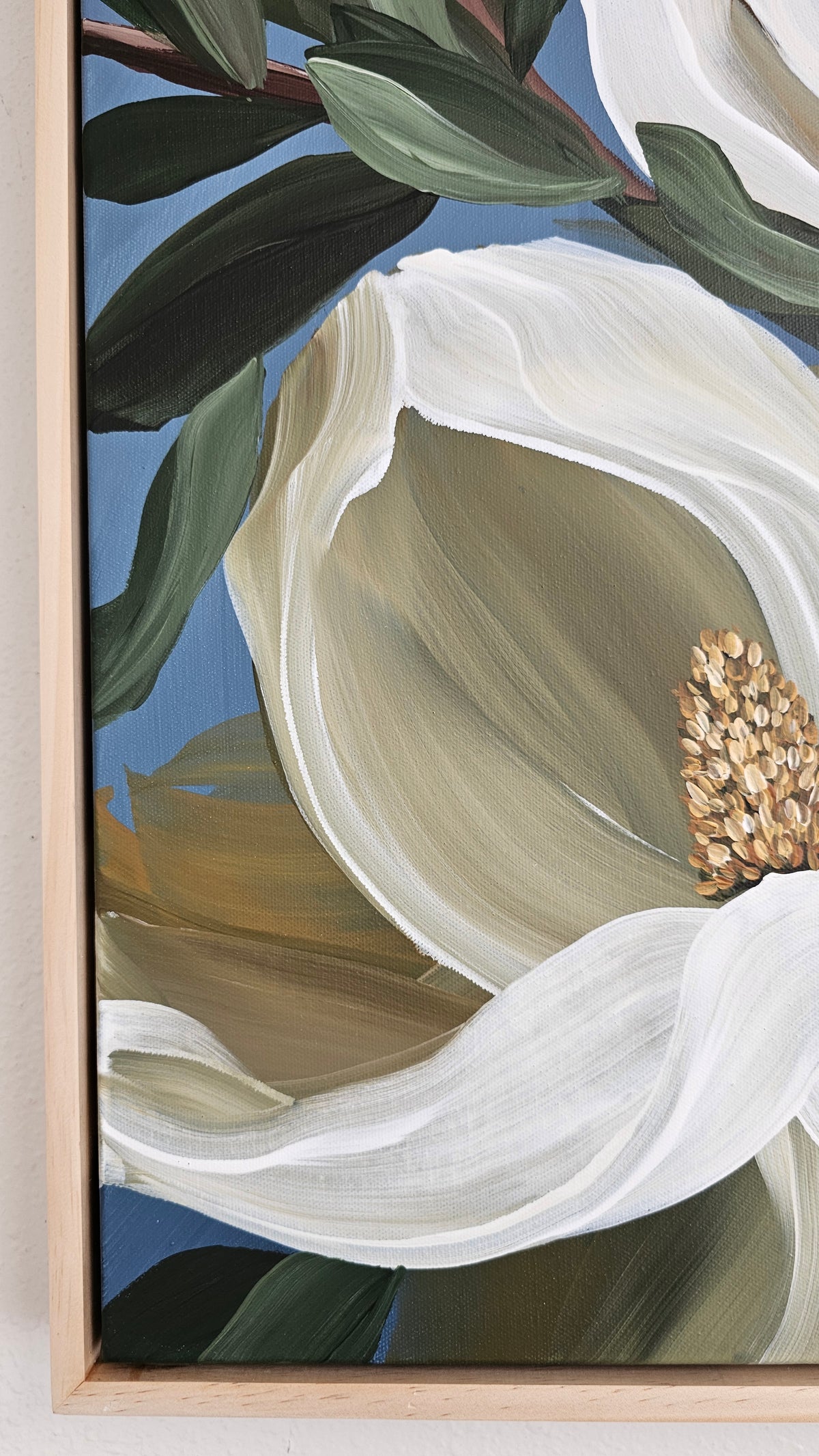 "Beautiful" #2  Magnolia Flower Painting by Zoe White _ Acrylic on canvas