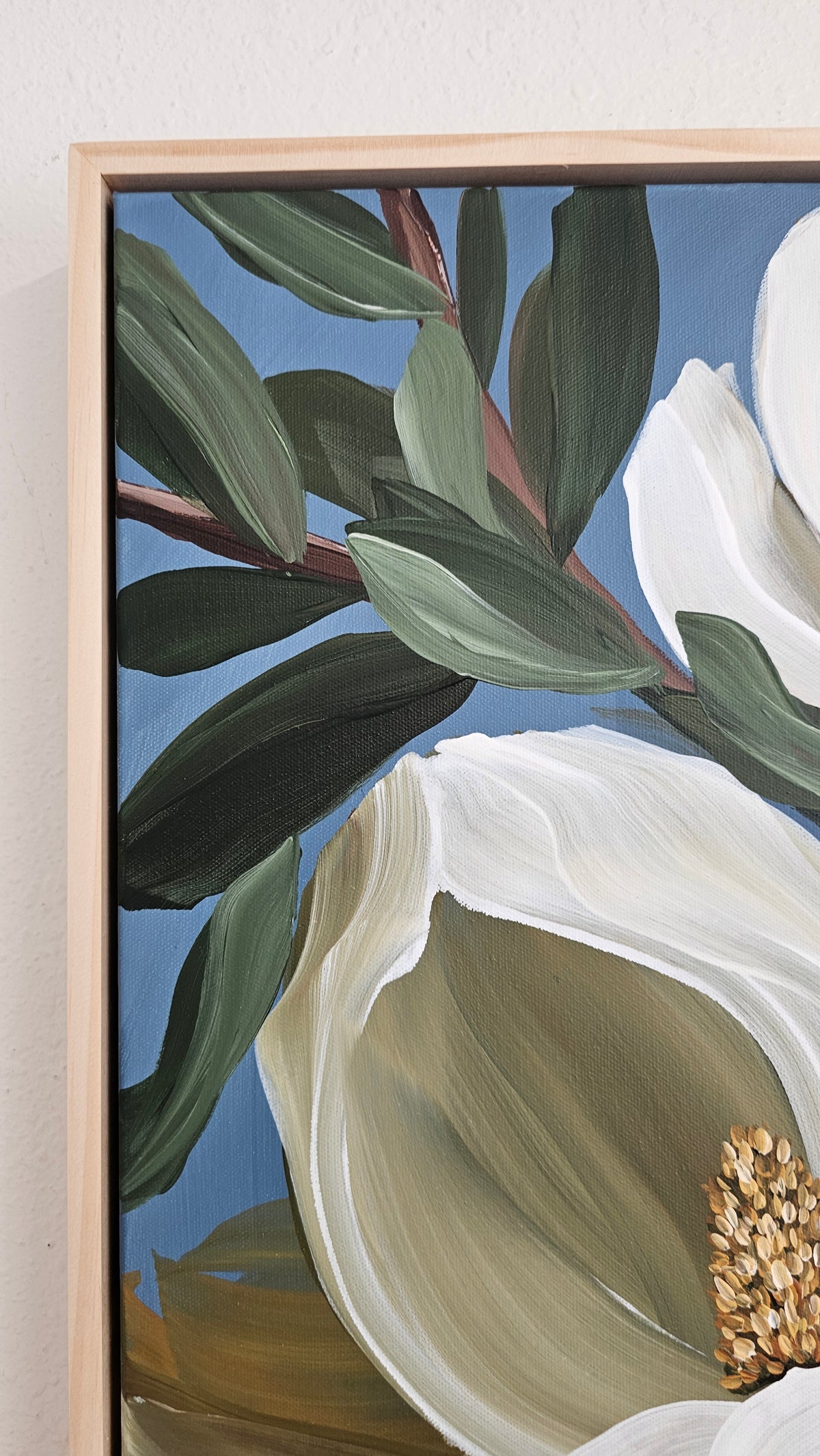 "Beautiful" #2  Magnolia Flower Painting by Zoe White _ Acrylic on canvas