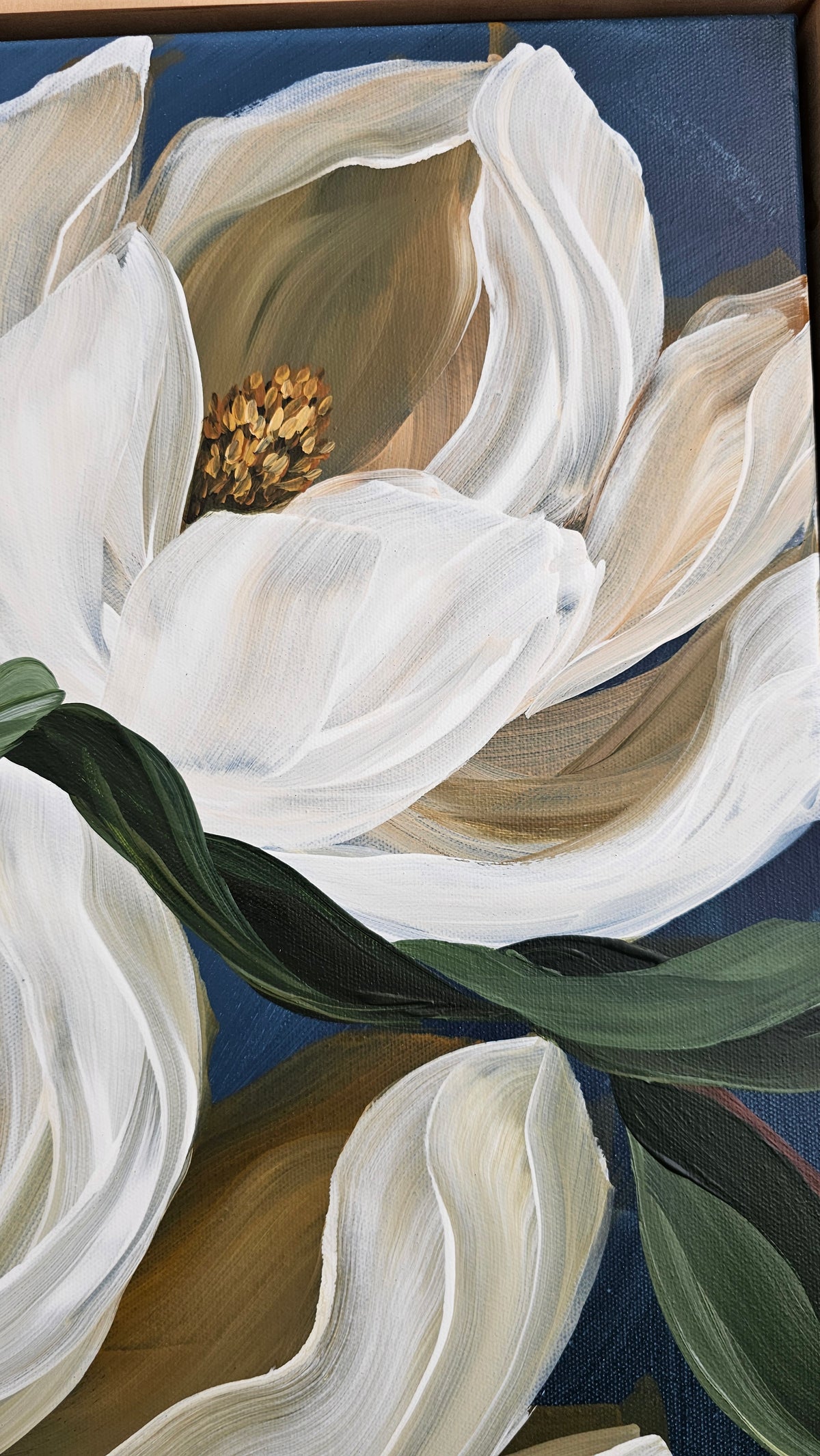 "Beautiful" #2  Magnolia Flower Painting by Zoe White _ Acrylic on canvas
