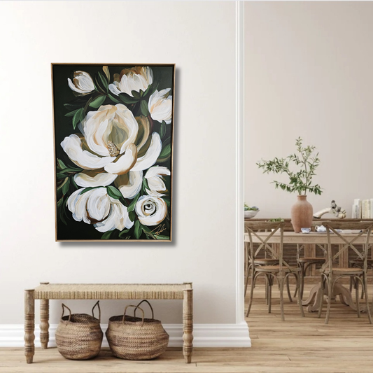 "Bold" #3  _Magnolia Flower Painting by Zoe White _ Acrylic on canvas