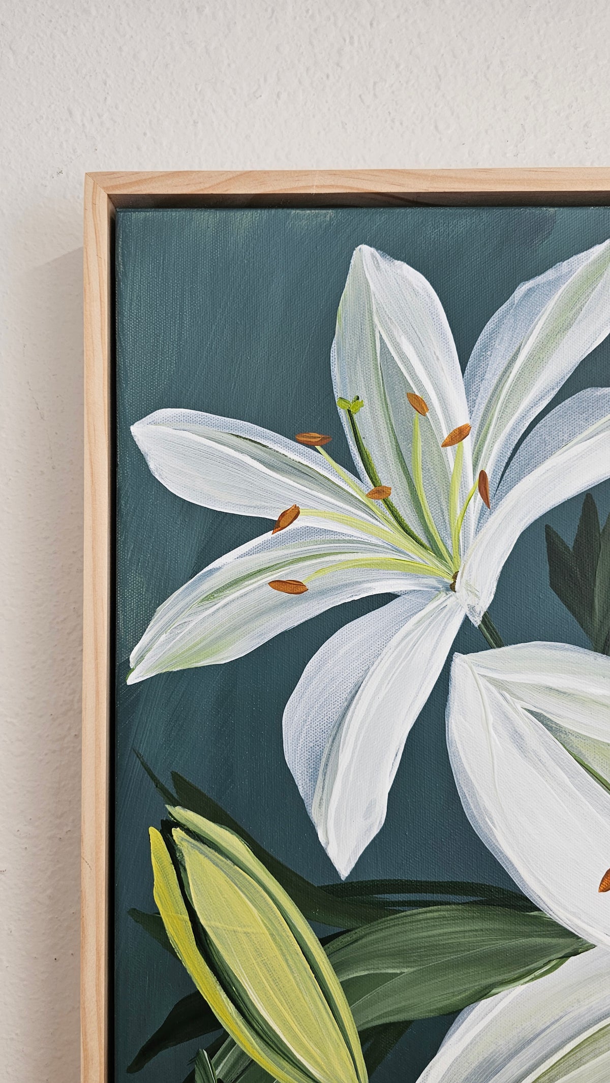 "Fresh" #2 Lily Flower Painting by Zoe White _ Acrylic on canvas