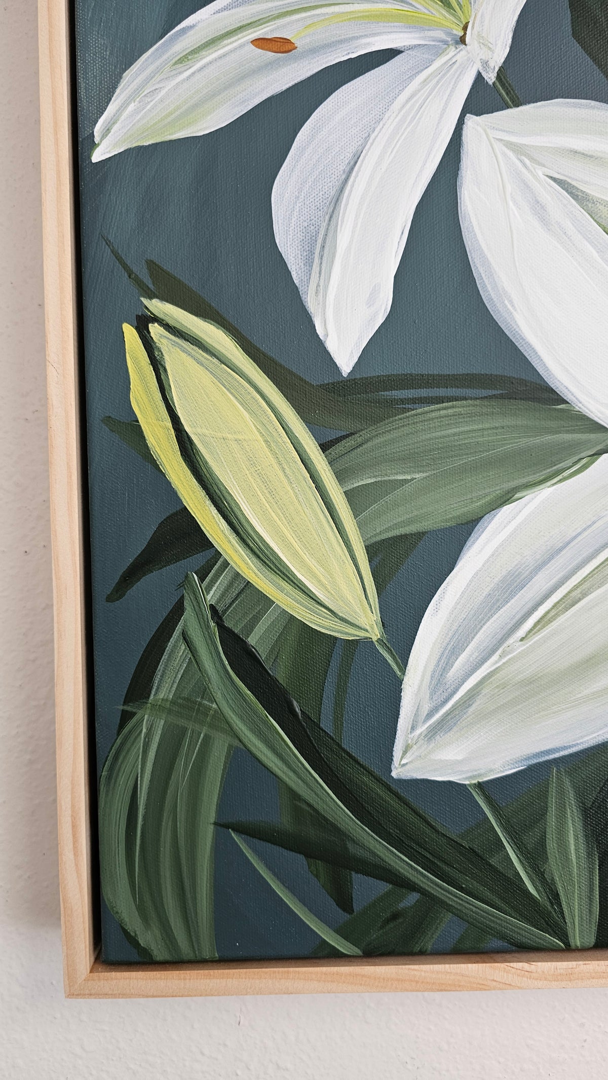 "Fresh" #2 Lily Flower Painting by Zoe White _ Acrylic on canvas