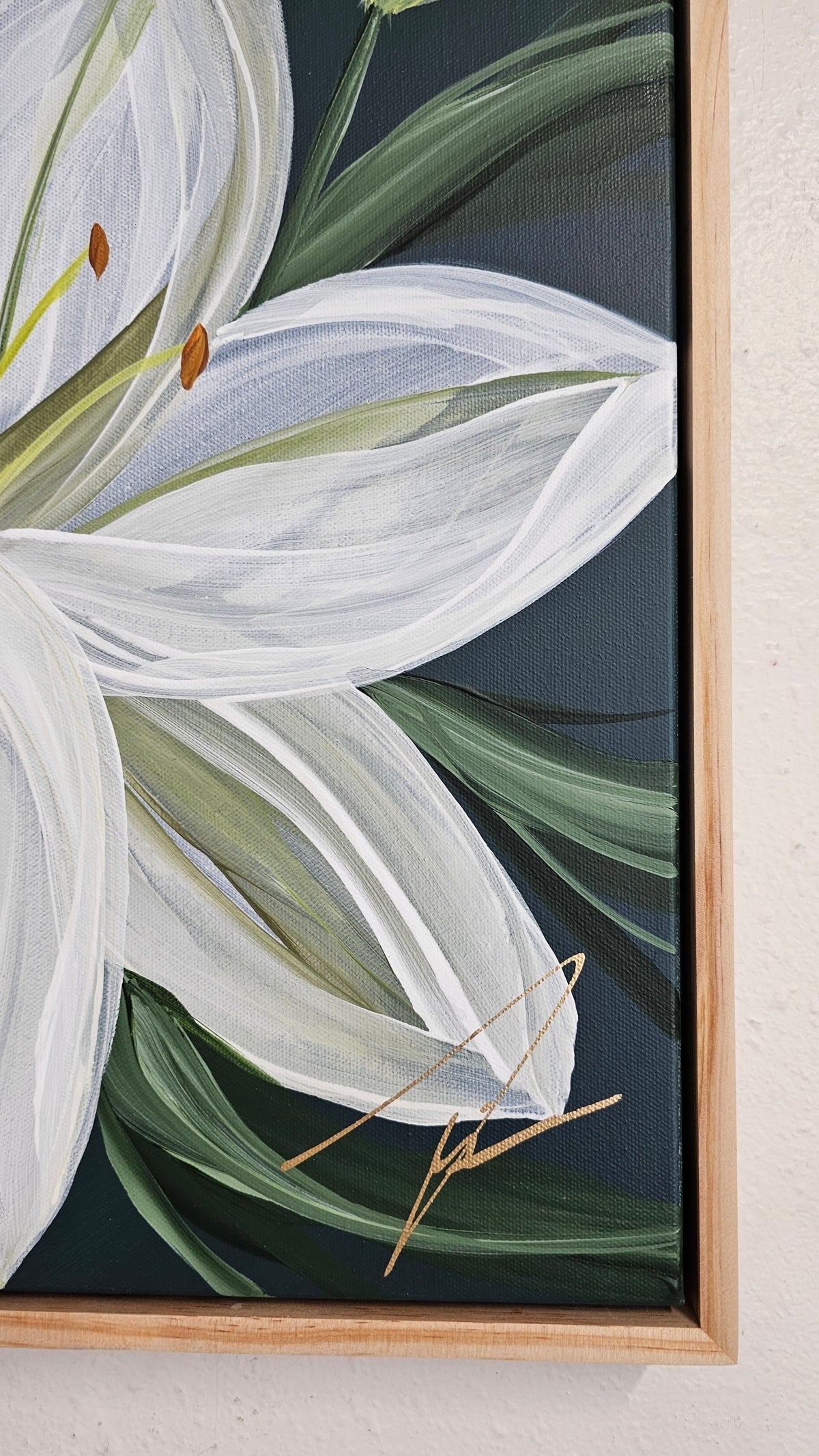"Fresh" #2 Lily Flower Painting by Zoe White _ Acrylic on canvas