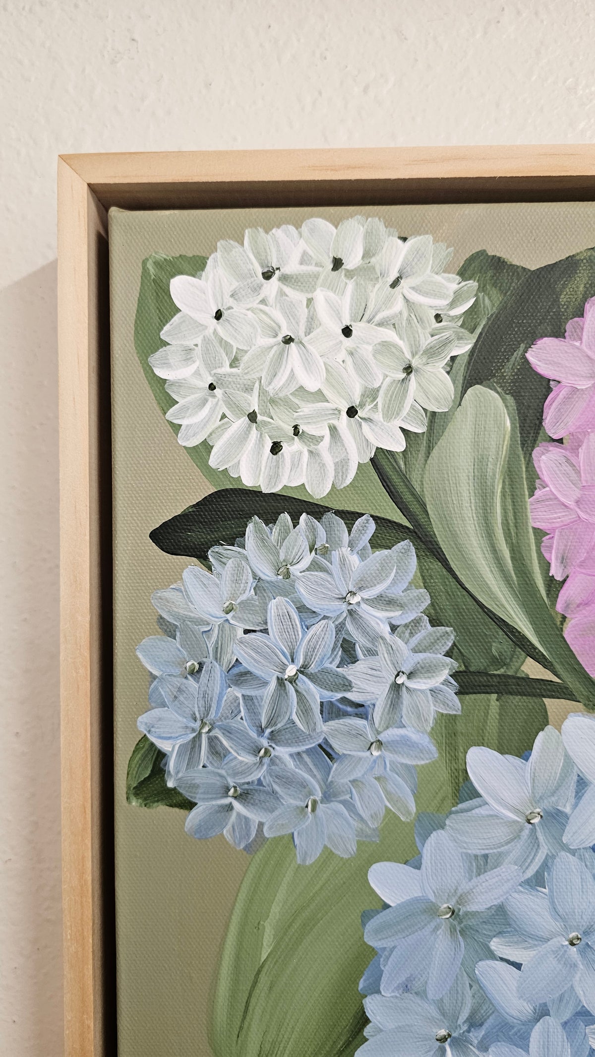 "Heritage" 1 _ 12x12 hydrangeas Flower Painting by Zoe White _ Acrylic on canvas