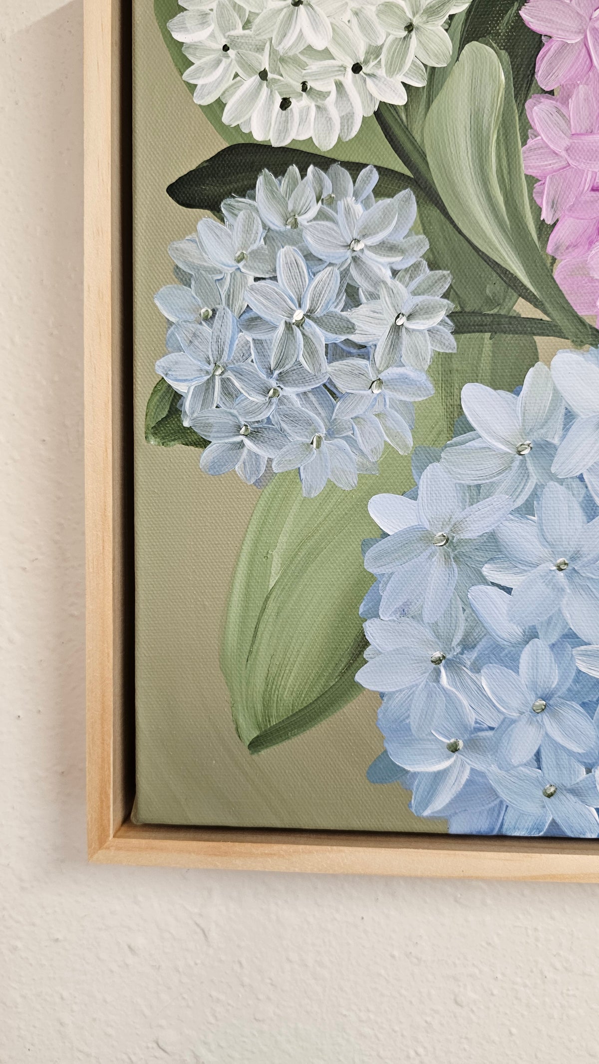 "Heritage" 1 _ 12x12 hydrangeas Flower Painting by Zoe White _ Acrylic on canvas