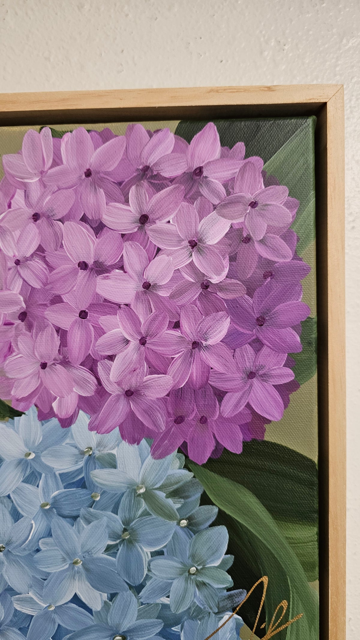 "Heritage" 1 _ 12x12 hydrangeas Flower Painting by Zoe White _ Acrylic on canvas